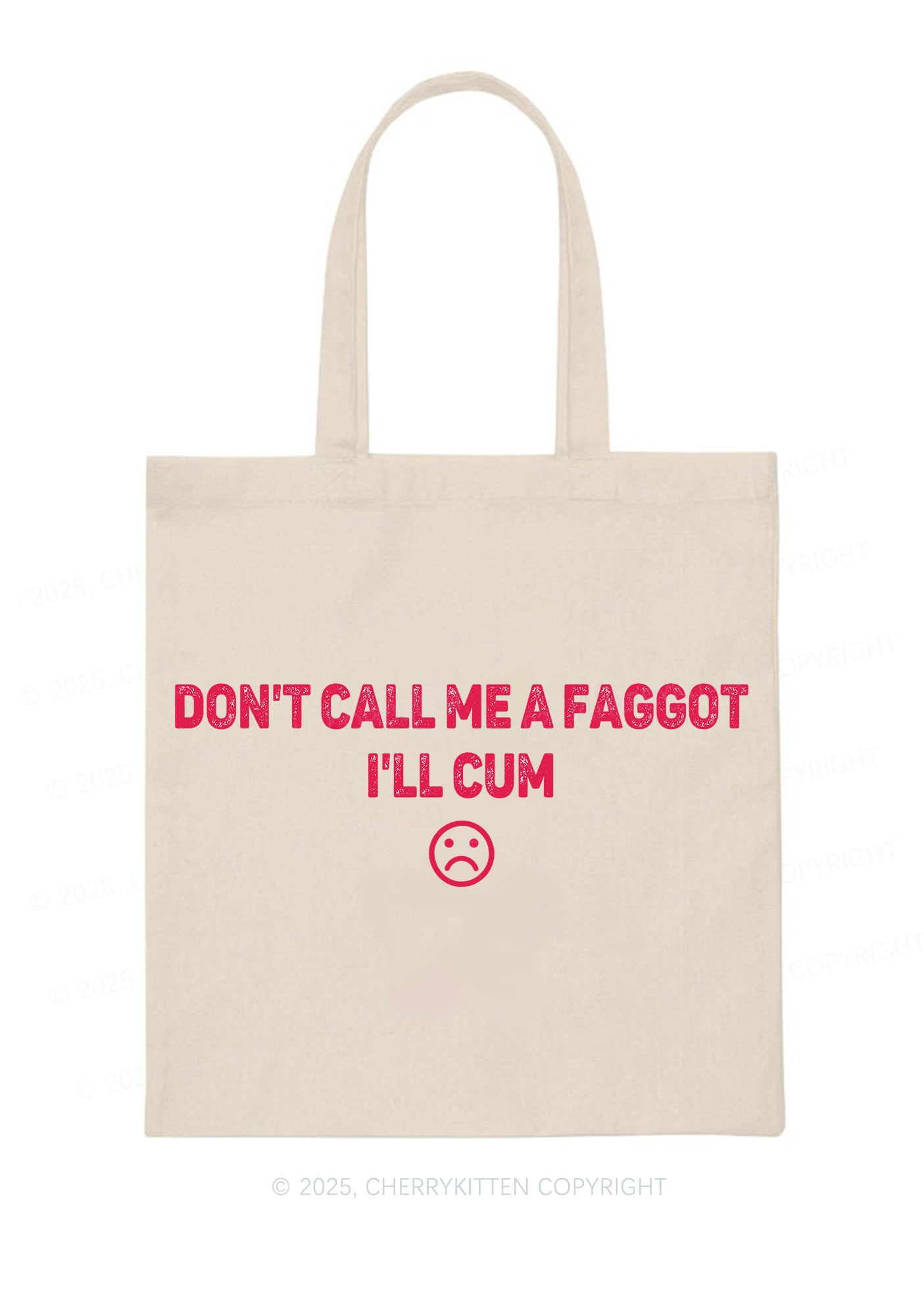 Dont Call Me Faggot Pride Y2K Canvas Tote Bag Cherrykitten