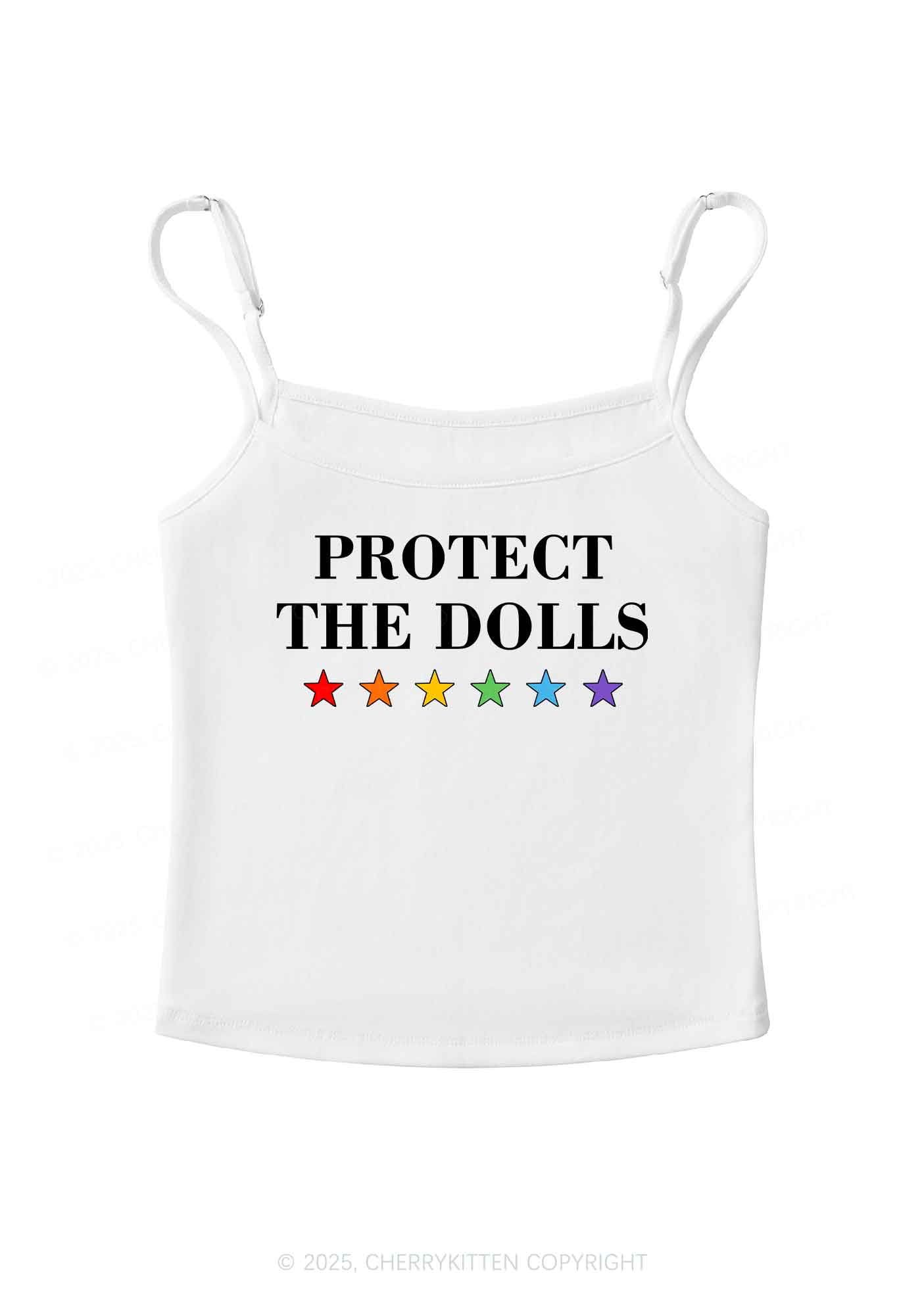 Protect The Dolls Pride Y2K Spaghetti Strap Cami Cherrykitten