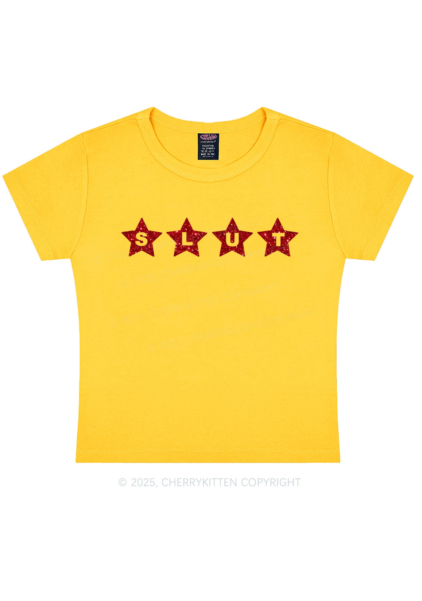 Glitter Slxt Y2K Baby Tee Cherrykitten