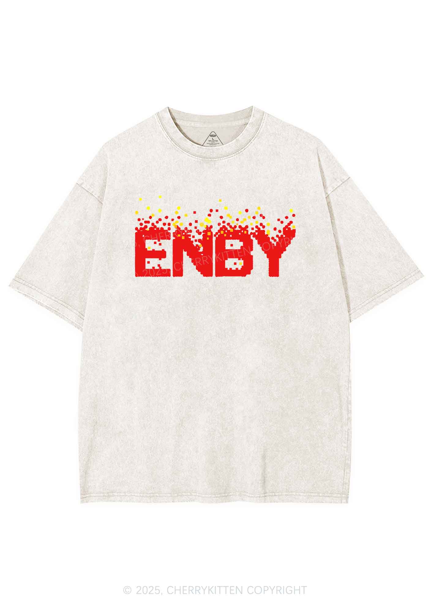 ENBY Pride Y2K Shirts Washed Tee Cherrykitten