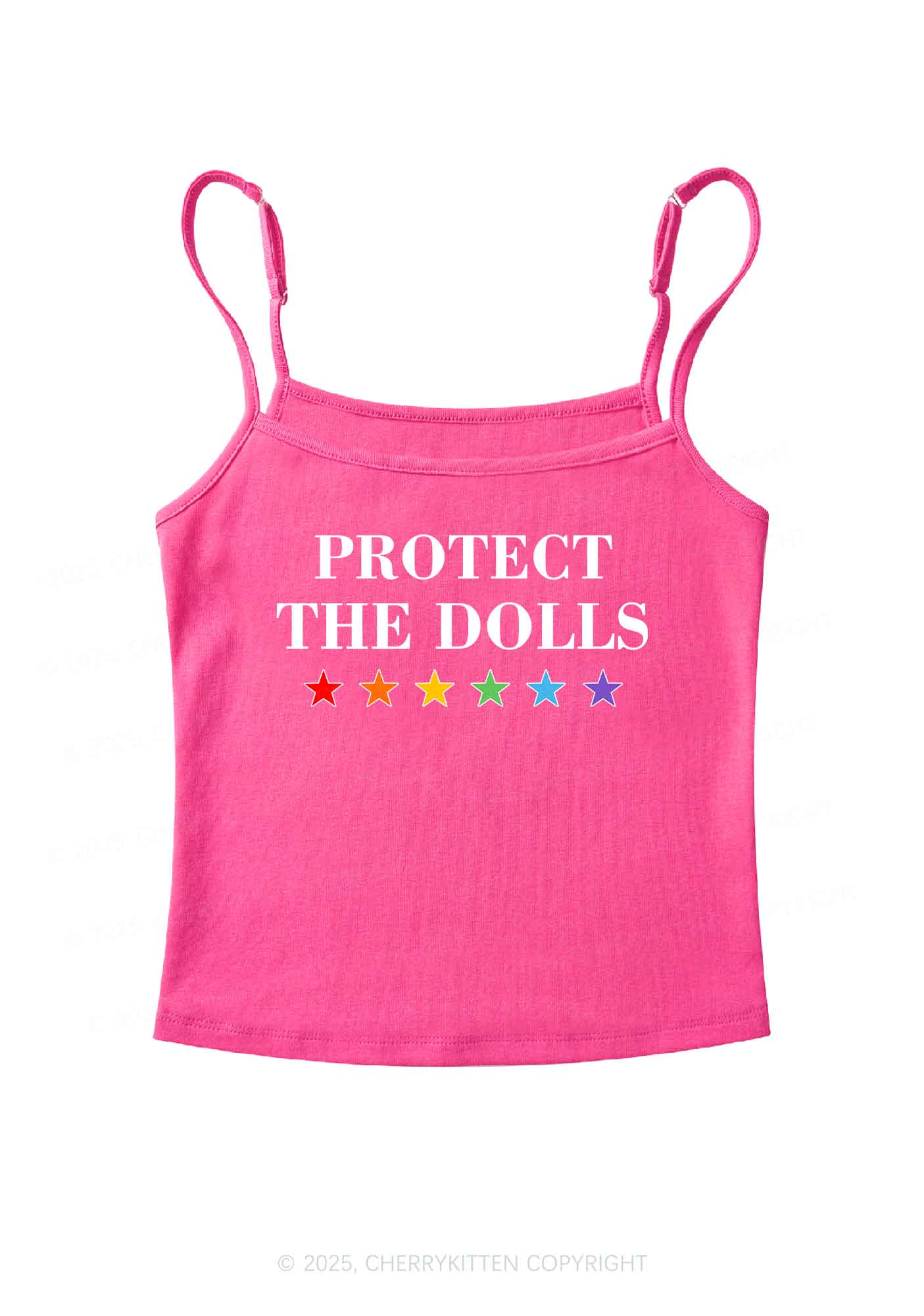 Protect The Dolls Pride Y2K Spaghetti Strap Cami Cherrykitten