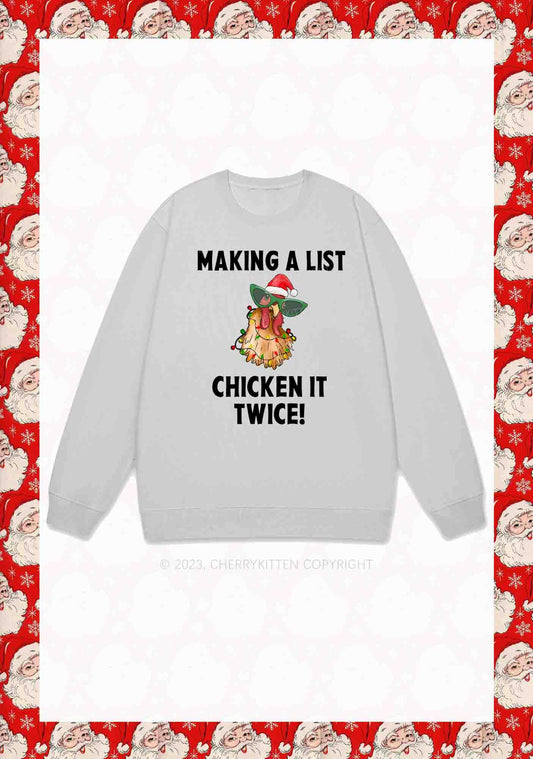Chicken It Twice Christmas Y2K Sweatshirt Cherrykitten