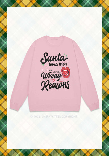Santa Loves Me Christmas Y2K Sweatshirt Cherrykitten