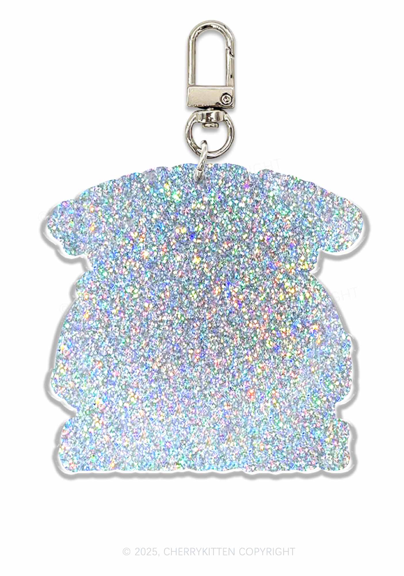 Cuddly Cat Full Of Rage 1Pc Y2K Glitter Keychain Cherrykitten