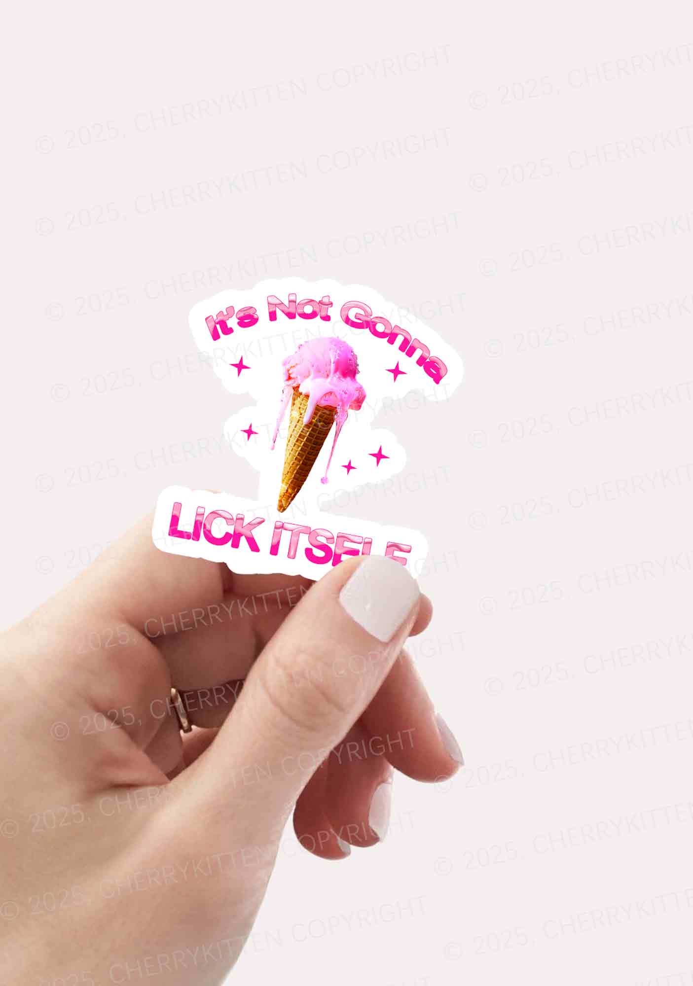 Ice Cream Lick Itself 1Pc Y2K Sticker Cherrykitten