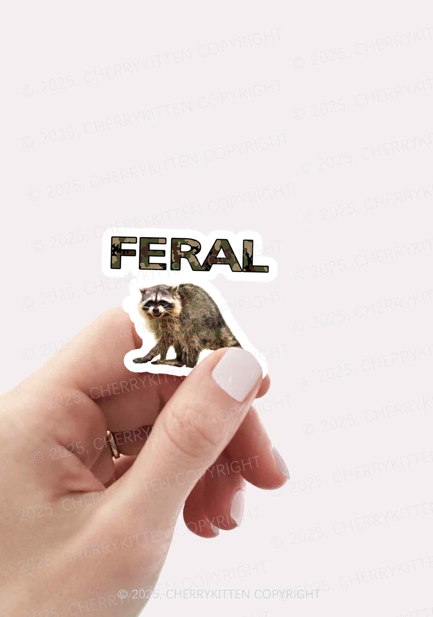 Feral Raccoon 1Pc Y2K Sticker Cherrykitten