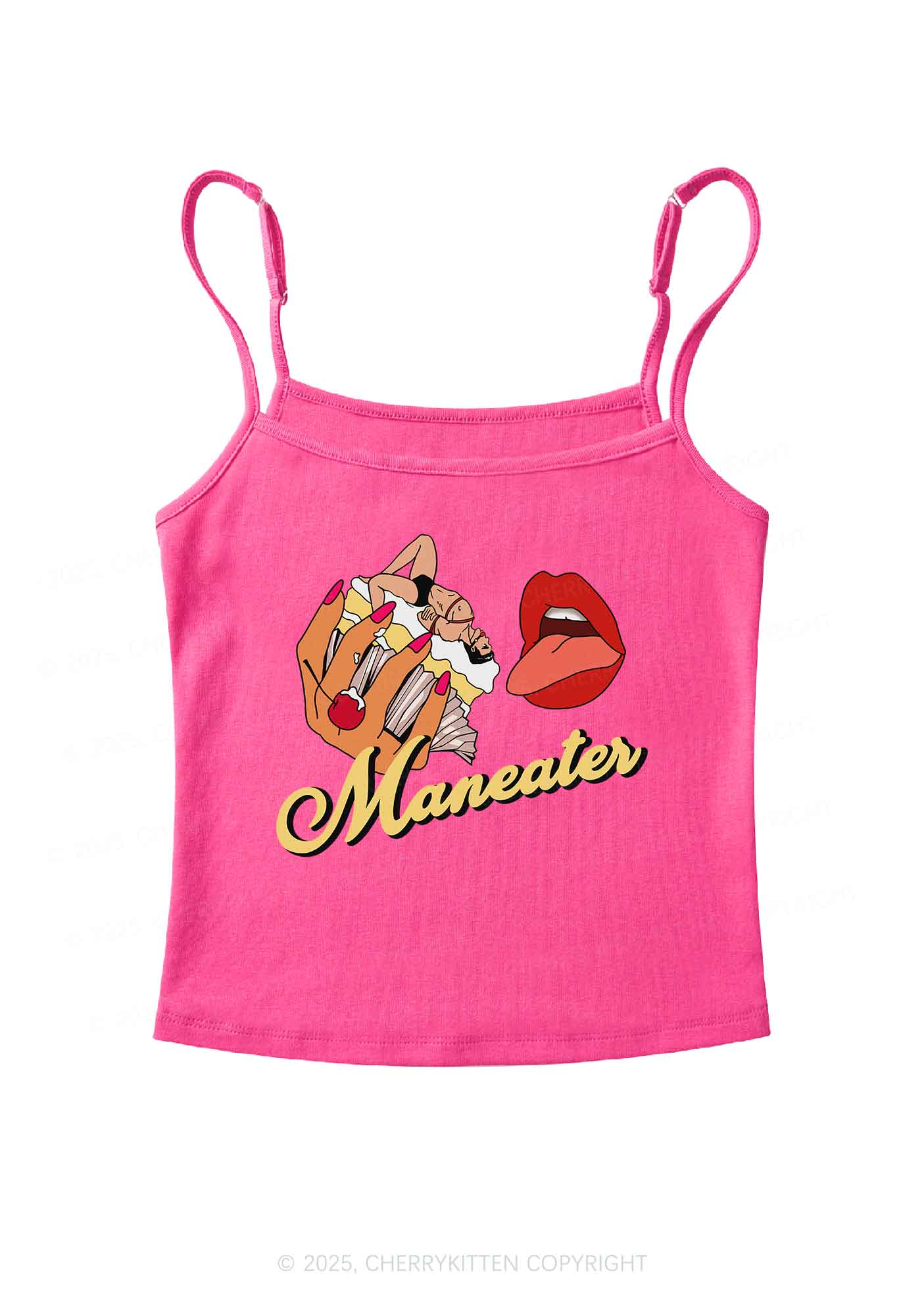 Maneater Mouth Y2K Spaghetti Strap Cami Cherrykitten