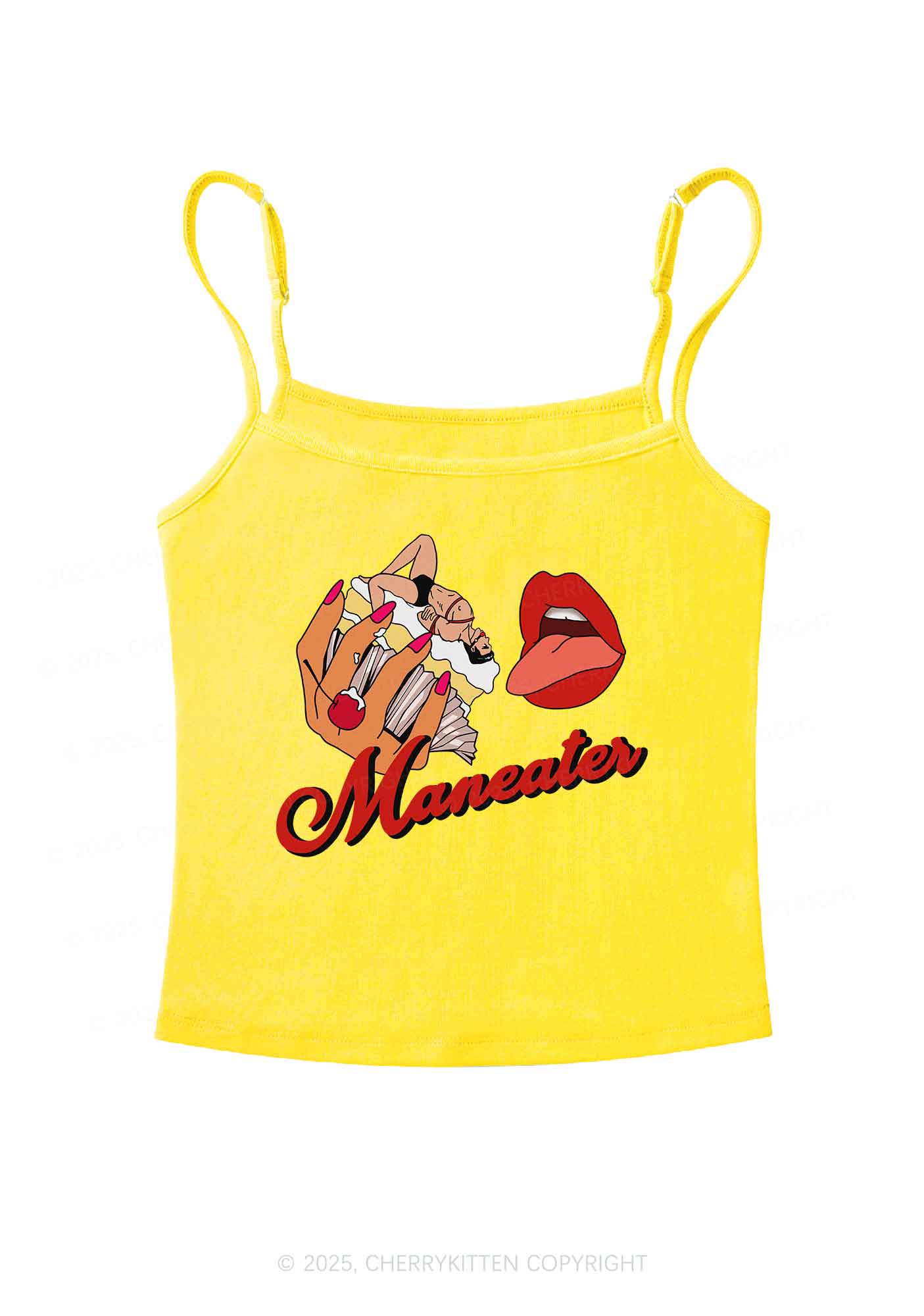 Maneater Mouth Y2K Spaghetti Strap Cami Cherrykitten