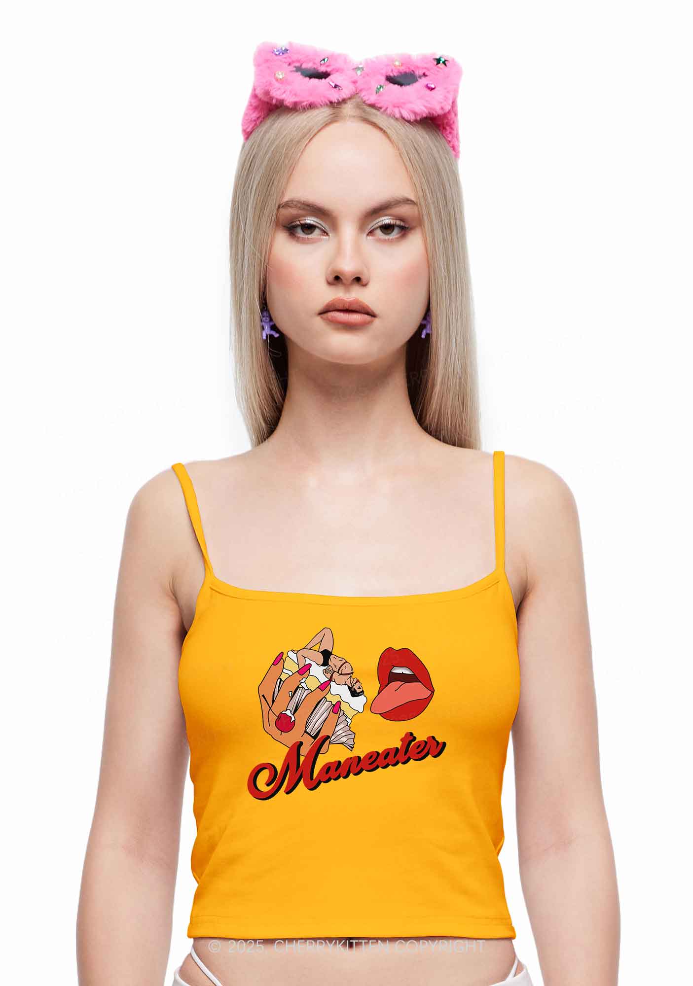 Maneater Mouth Y2K Spaghetti Strap Cami Cherrykitten