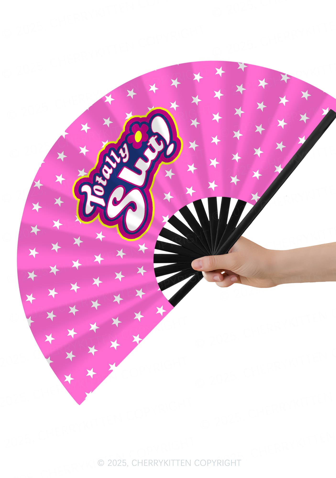Totally Slxt Y2K Rave Hand Fan Cherrykitten