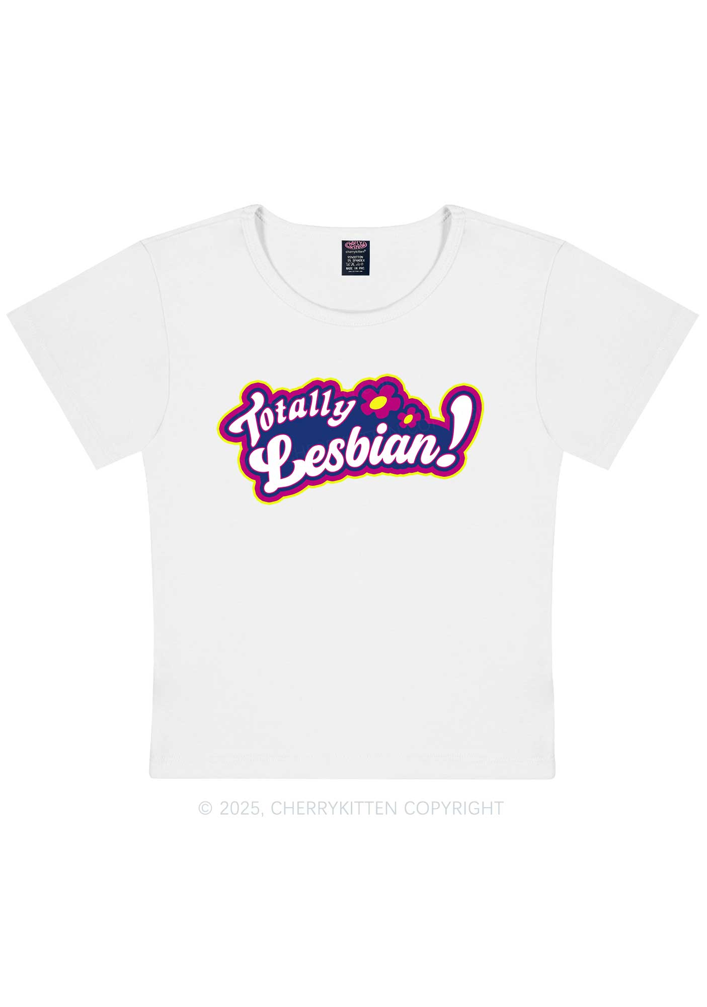 Totally Lesbian Pride Y2K Baby Tee Cherrykitten