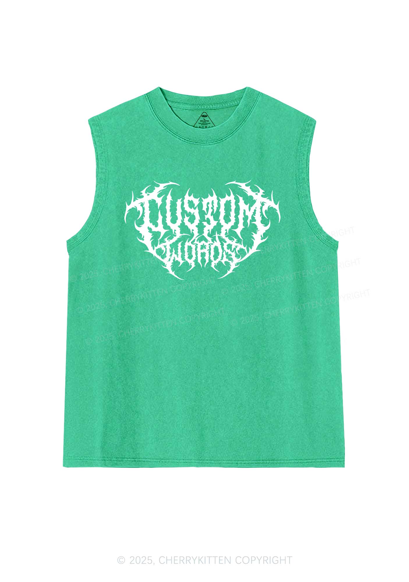 Custom Punk Words Y2K Washed Muscle Tank Cherrykitten