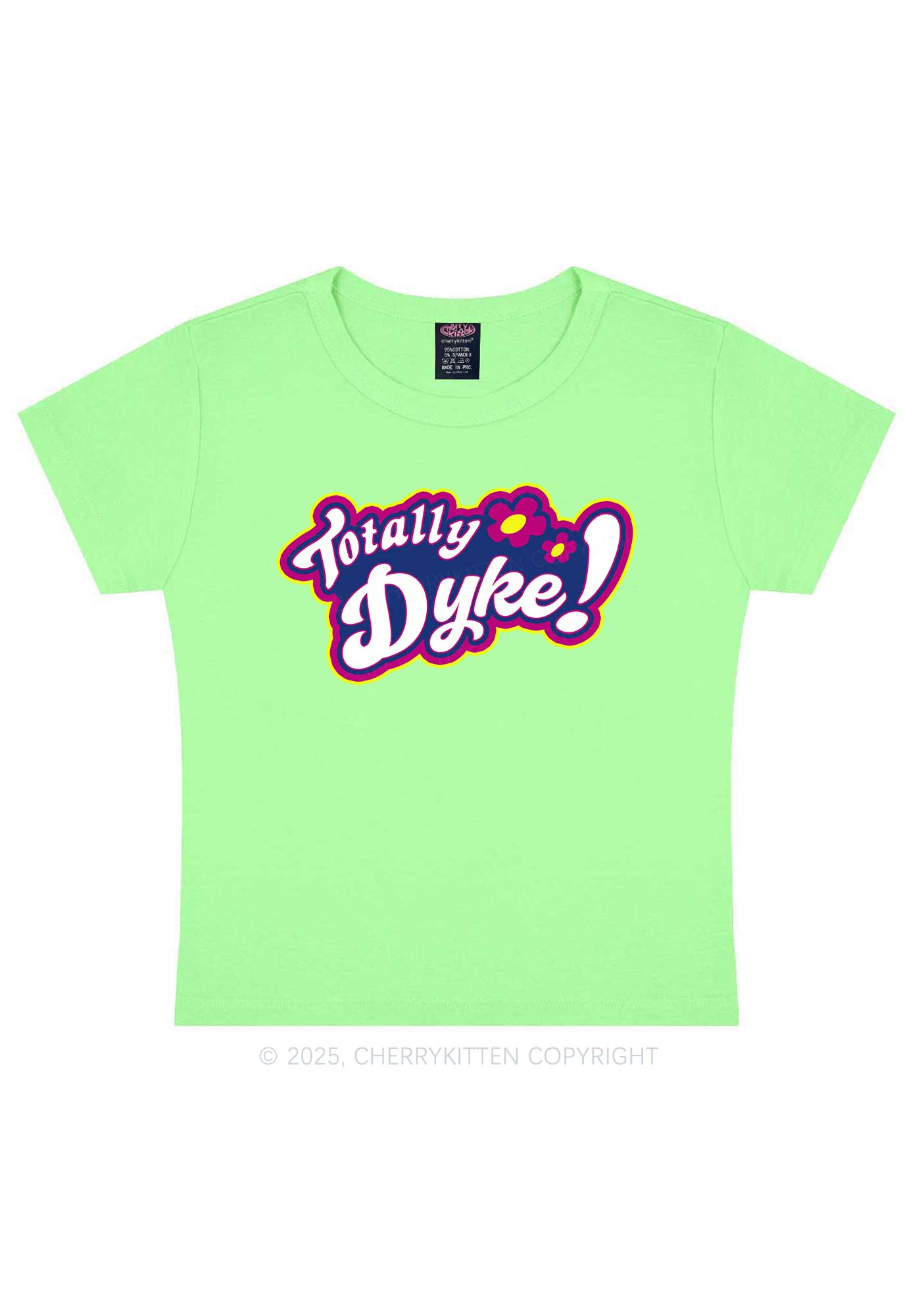 Totally Dyke Pride Y2K Baby Tee Cherrykitten