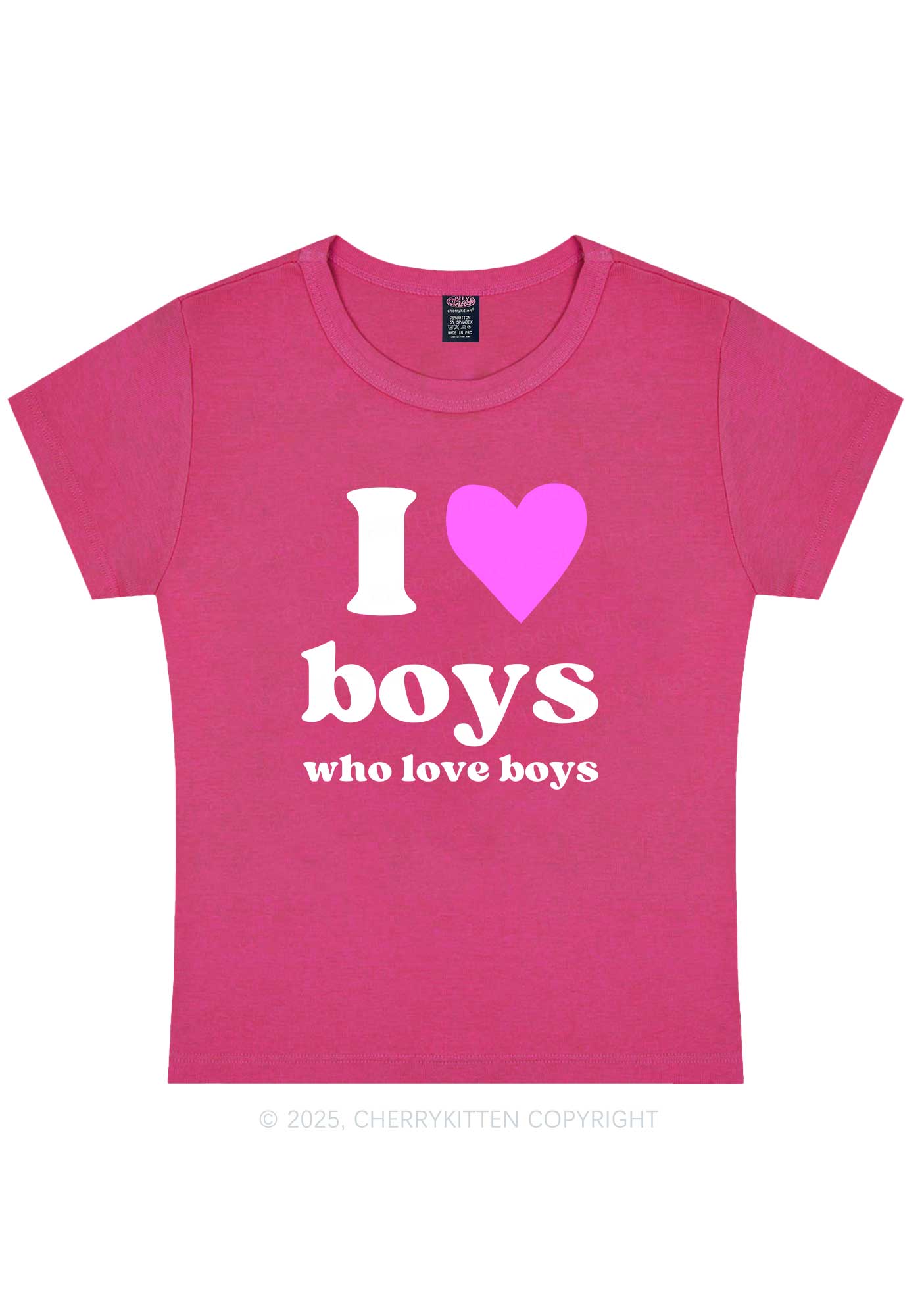I Love Boys Pride Y2K Baby Tee Cherrykitten