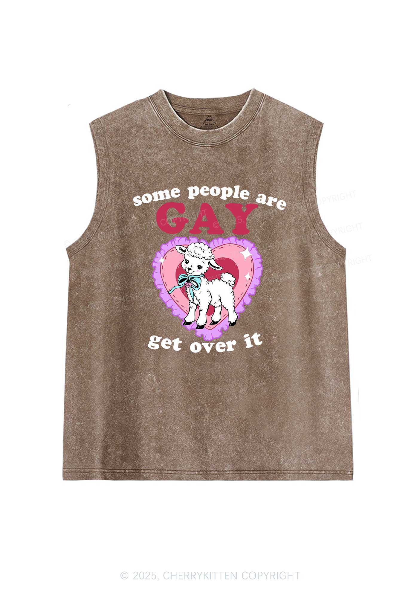Some People Are Gay Pride Y2K Washed Muscle Tank Cherrykitten