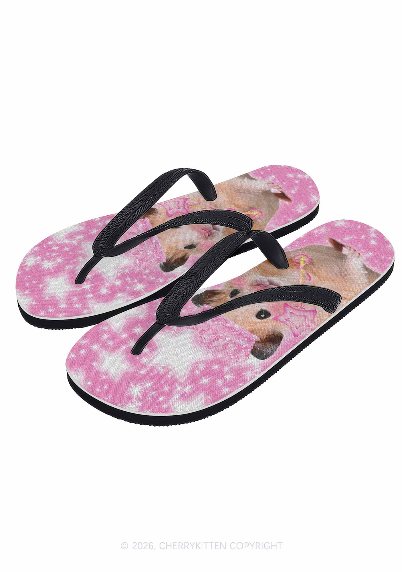 Rat Princess Y2K Print Flip Flops Cherrykitten