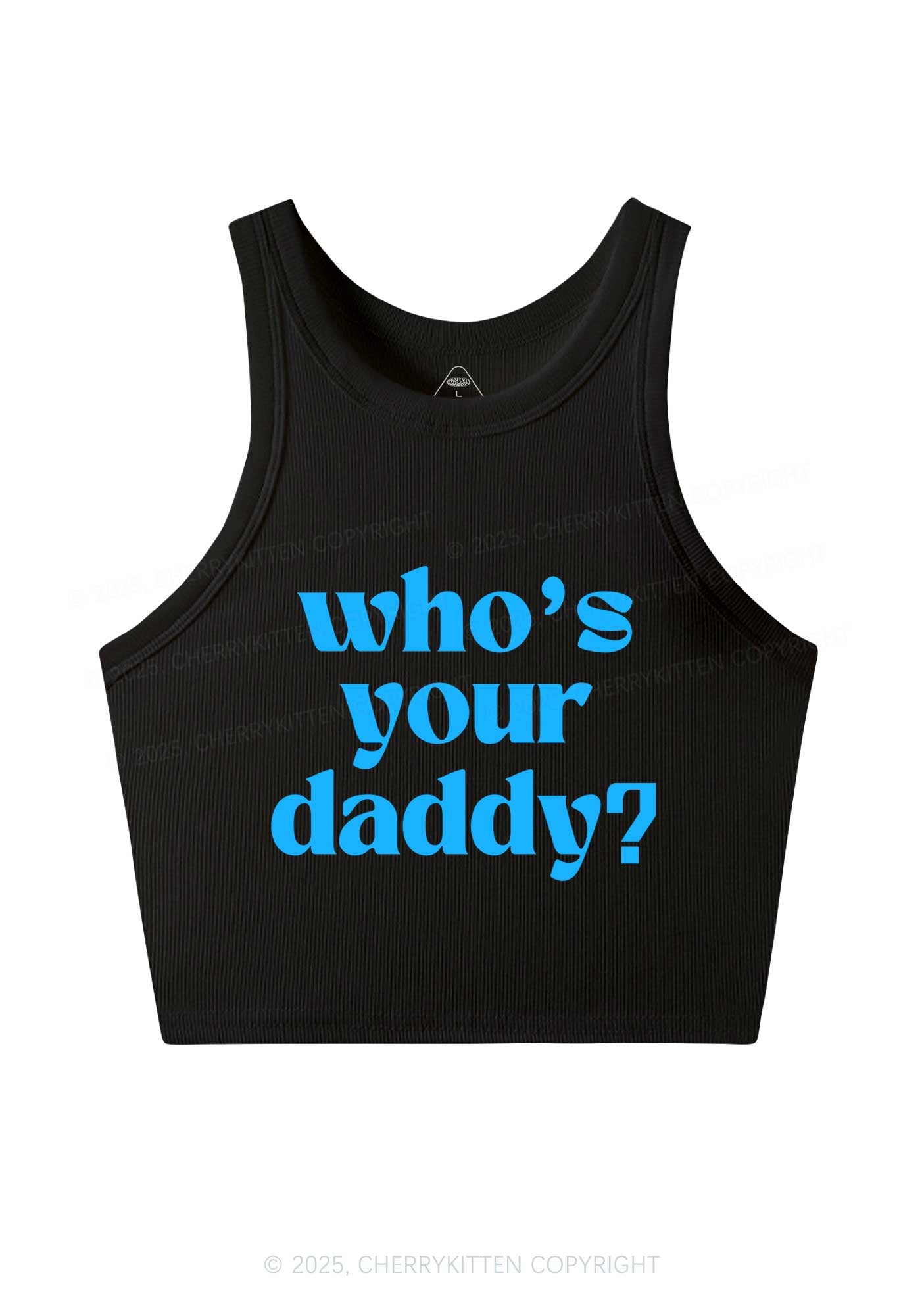 Whos Your Daddy Y2K Crop Tank Top Cherrykitten