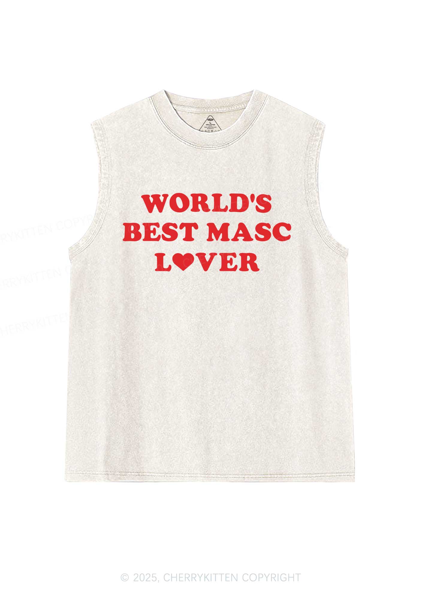 Worlds Best Masc Lover Pride Y2K Washed Muscle Tank Cherrykitten