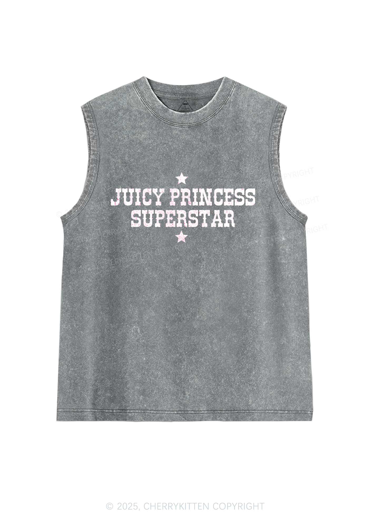 Juicy Princess Superstar Y2K Washed Muscle Tank Cherrykitten