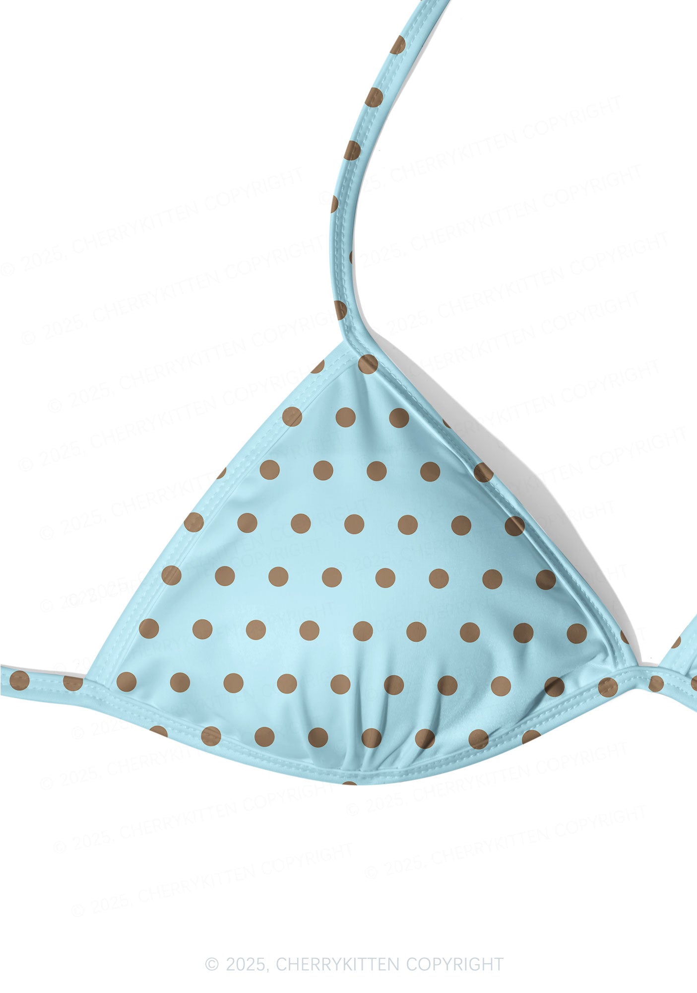 Blue And Brown Dots Y2K Print Bikini Set Cherrykitten