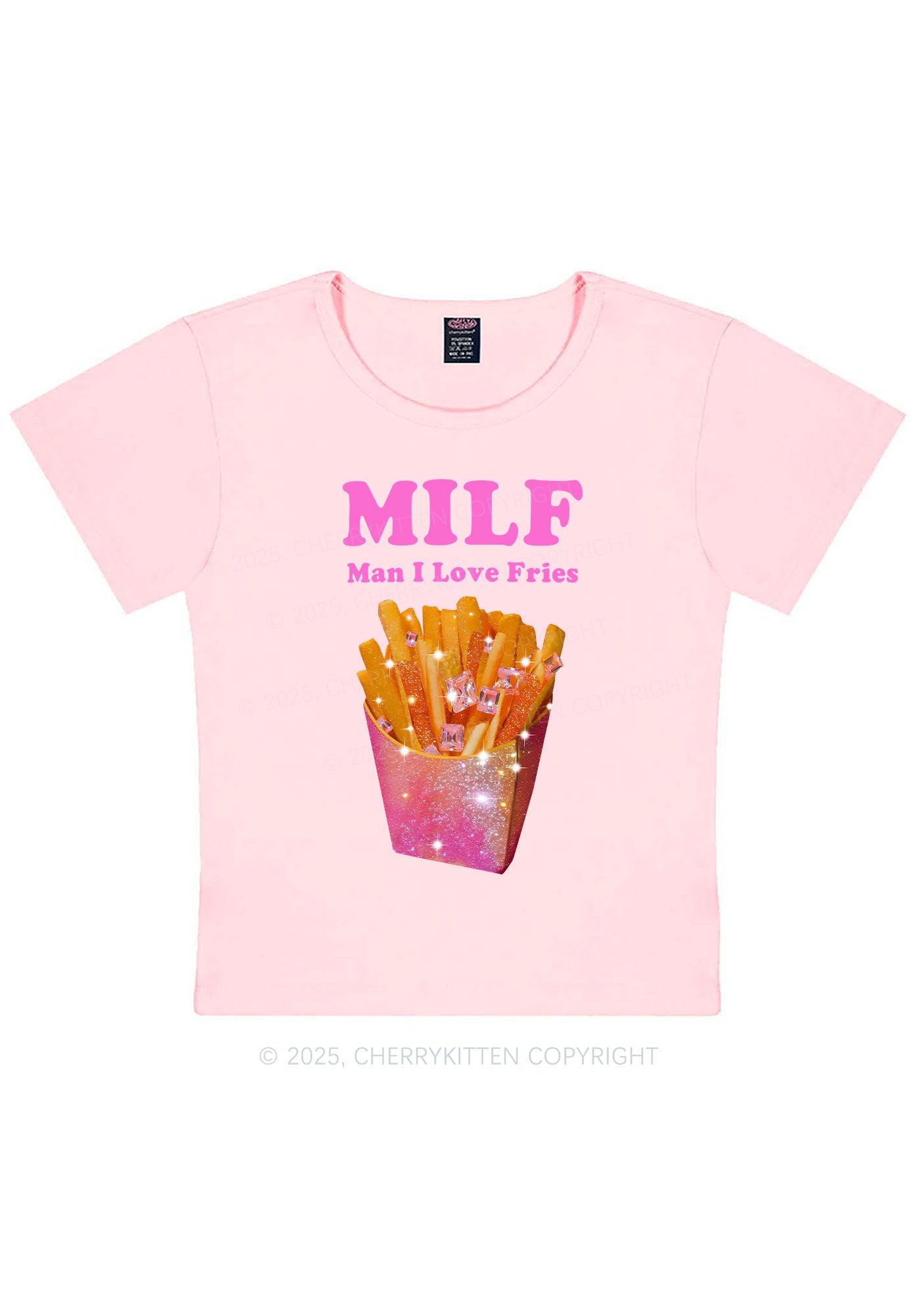 Man I Love Fries Y2K Baby Tee Cherrykitten