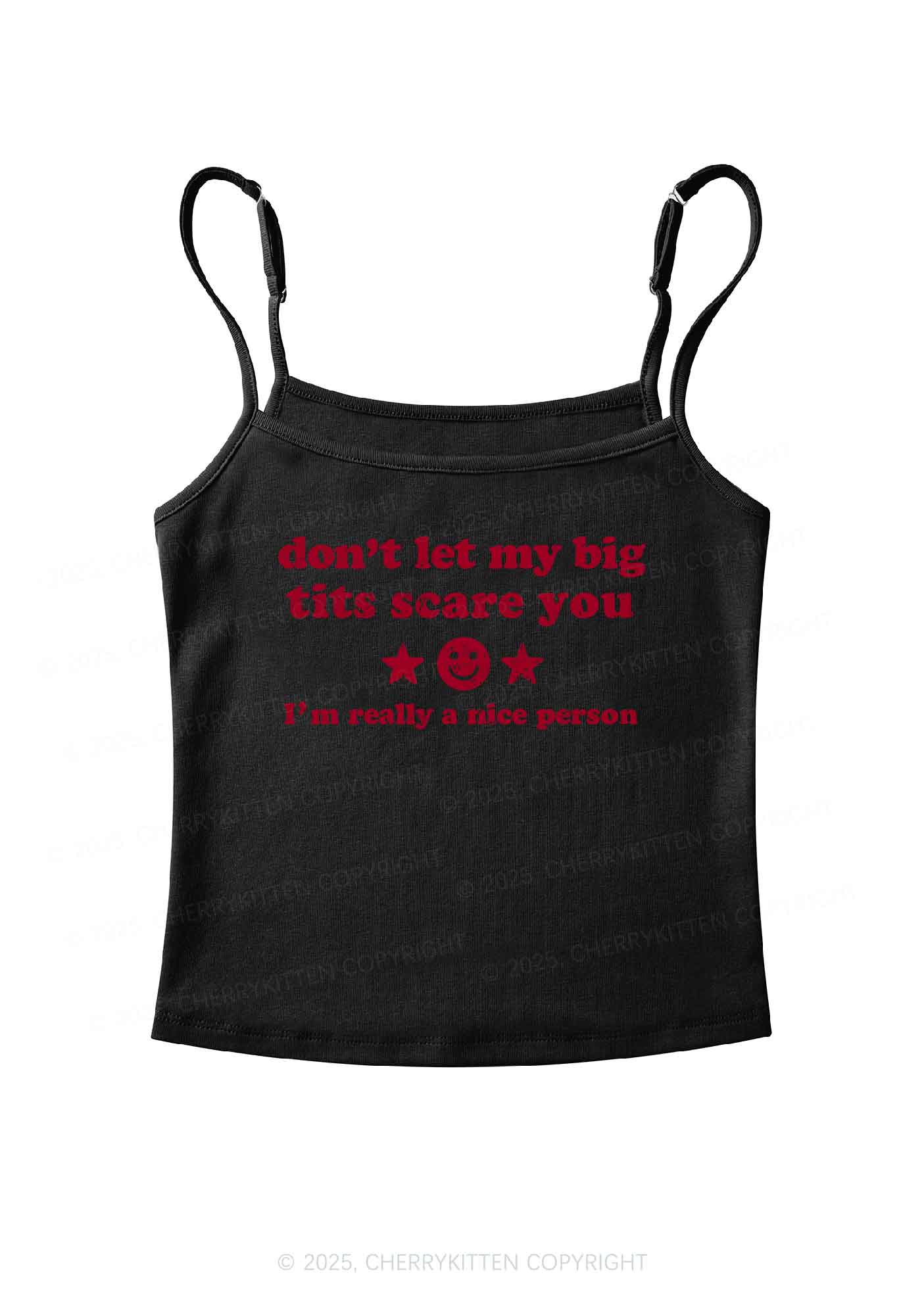Don't Let My Big Txts Scare You Y2K Spaghetti Strap Cami Cherrykitten