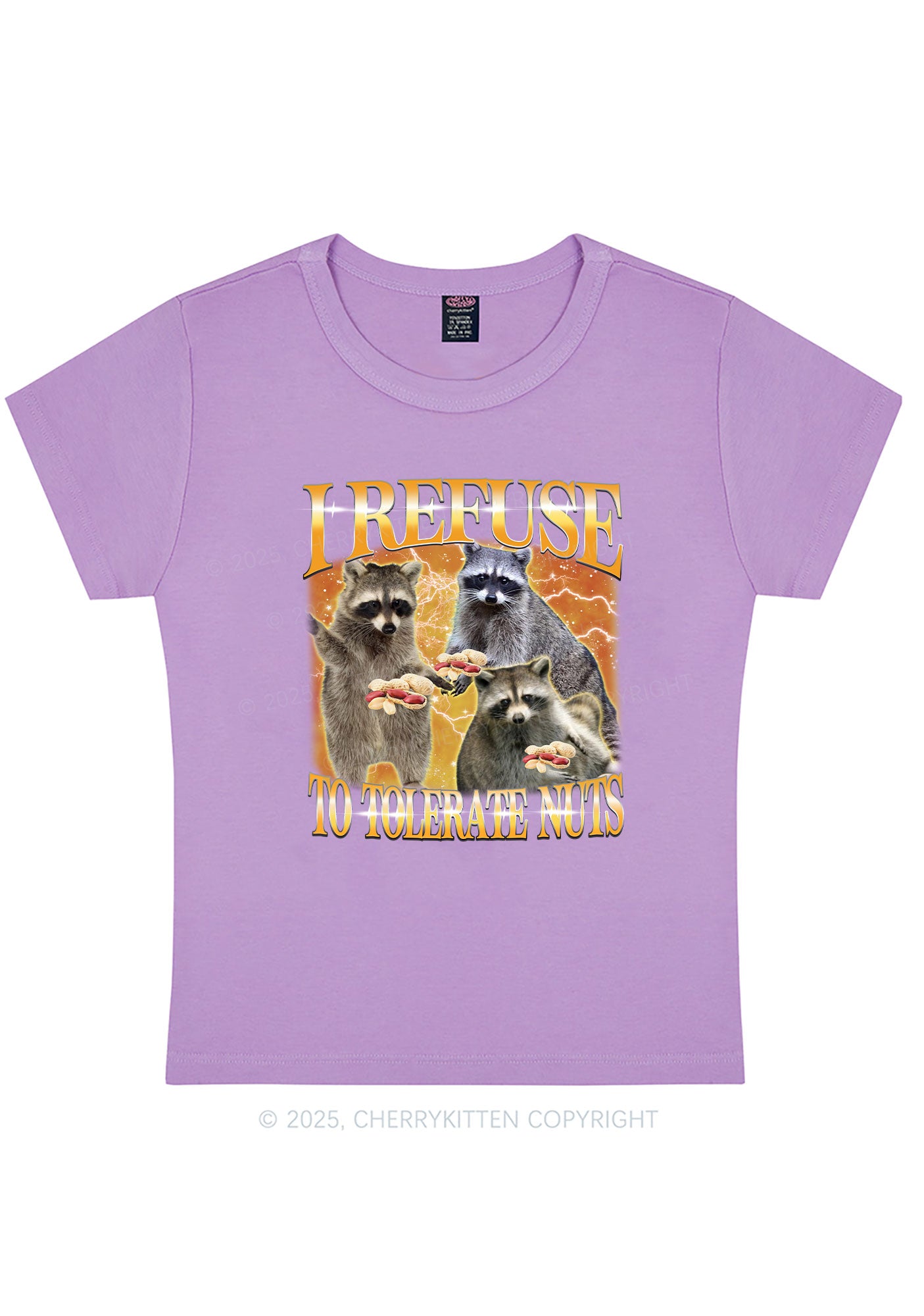 Retro Raccoon Nuts Y2K Baby Tee Cherrykitten