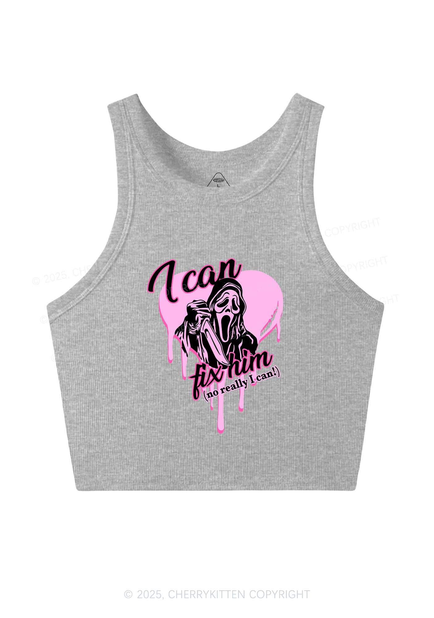 Halloween Ghost Fix Him Y2K Crop Tank Top Cherrykitten