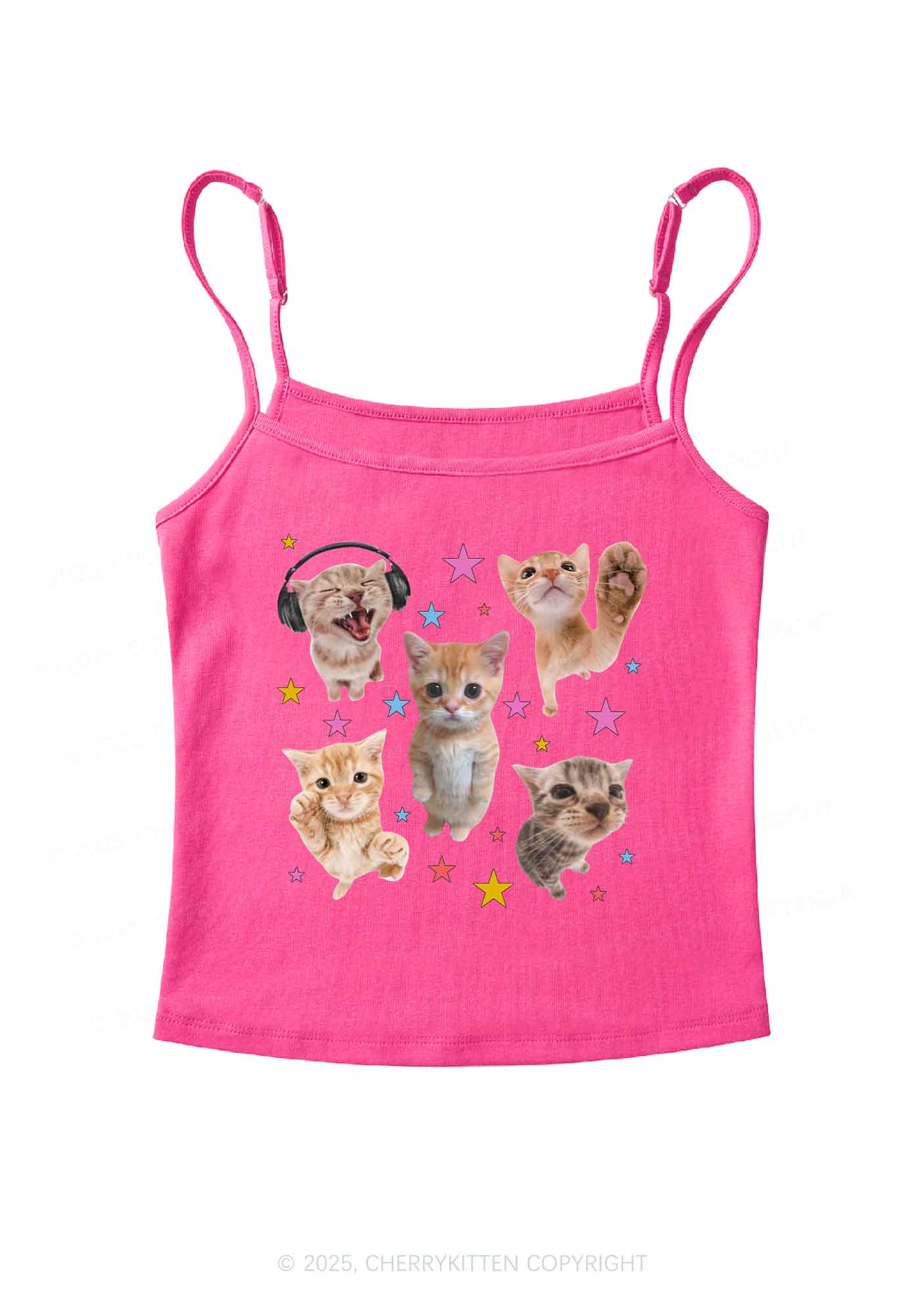 Adorable Cats Y2K Spaghetti Strap Cami Cherrykitten