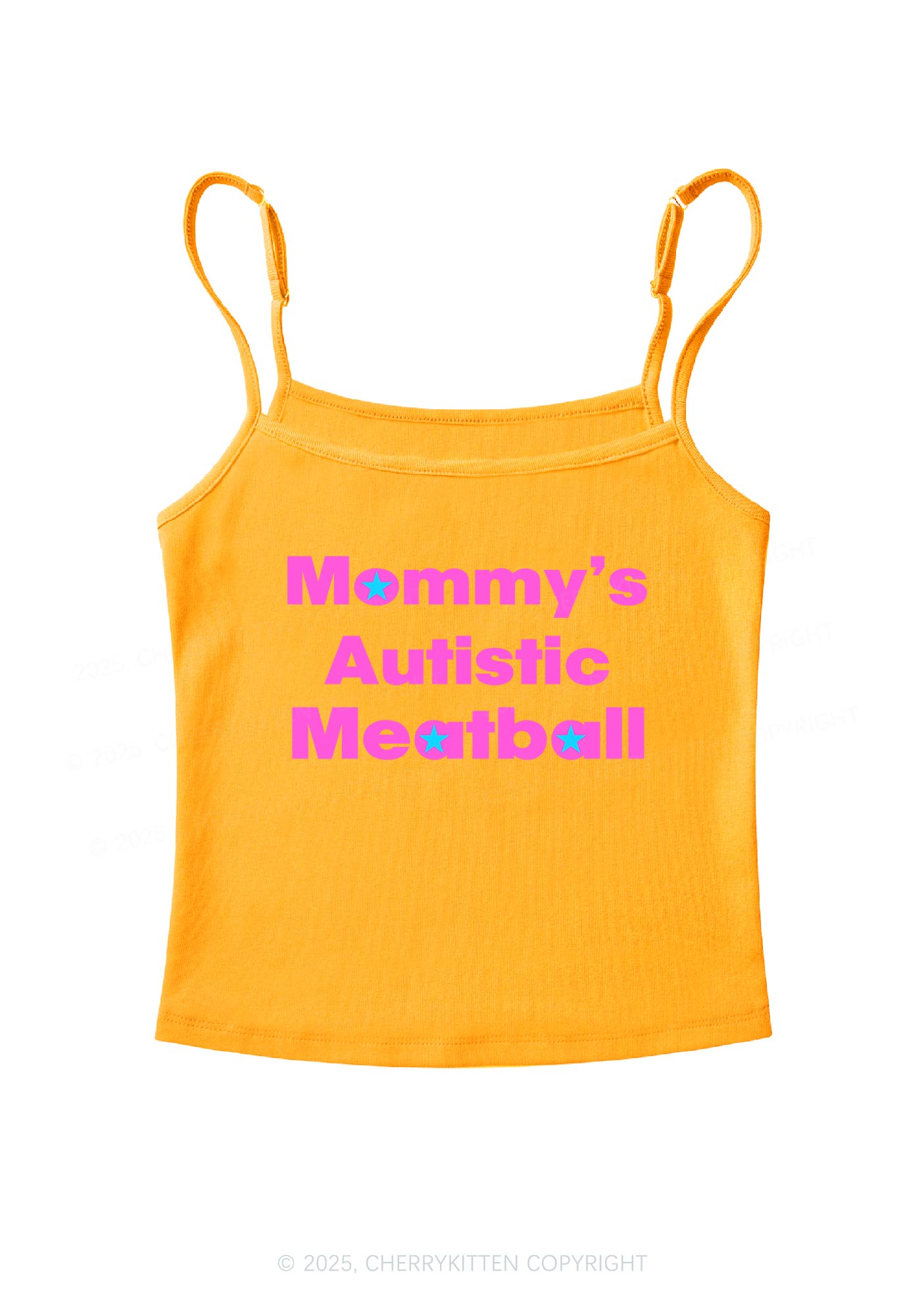 Mommys Autistic Meatball Y2K Spaghetti Strap Cami Cherrykitten