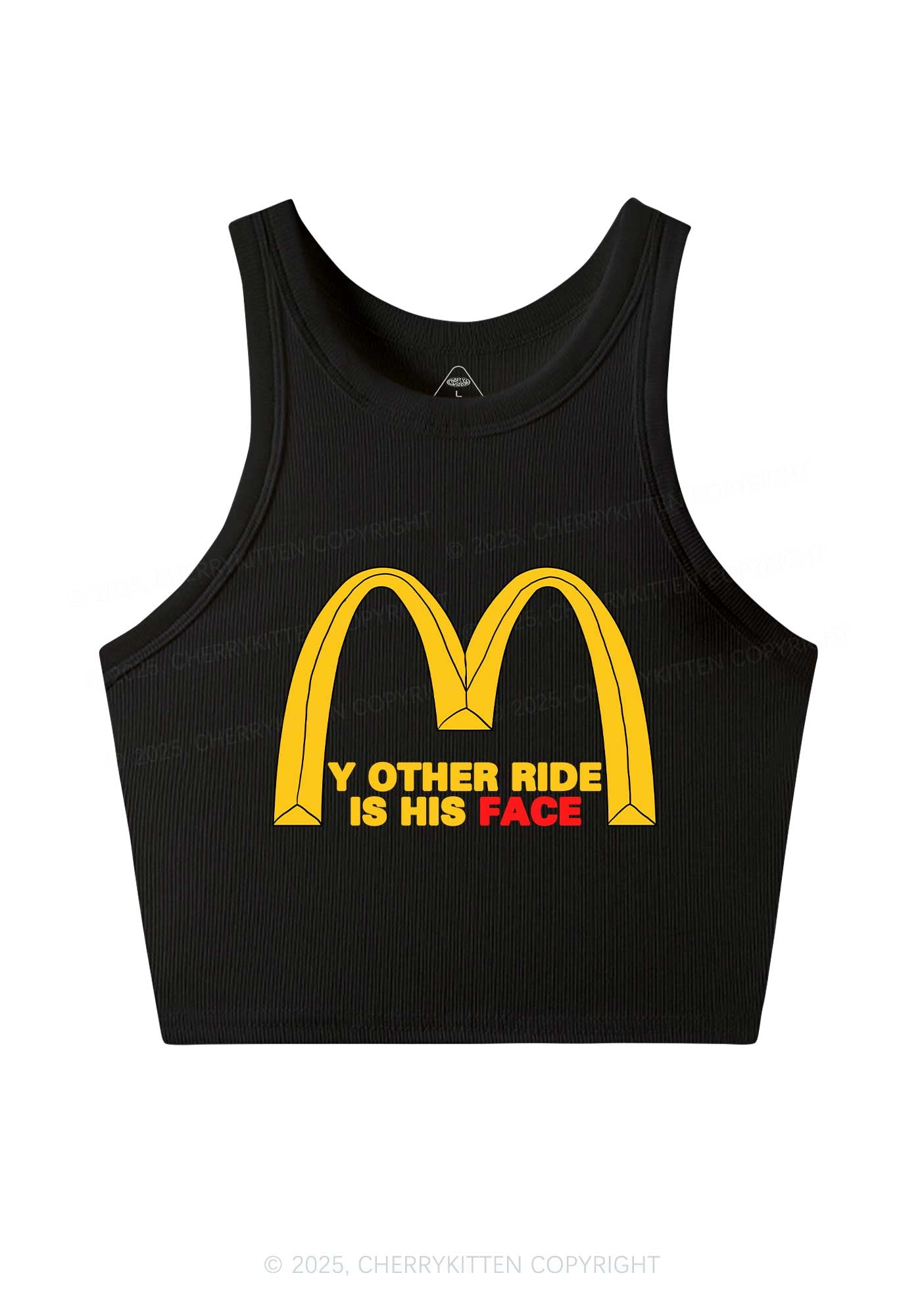 Ride His Face Y2K Crop Tank Top Cherrykitten