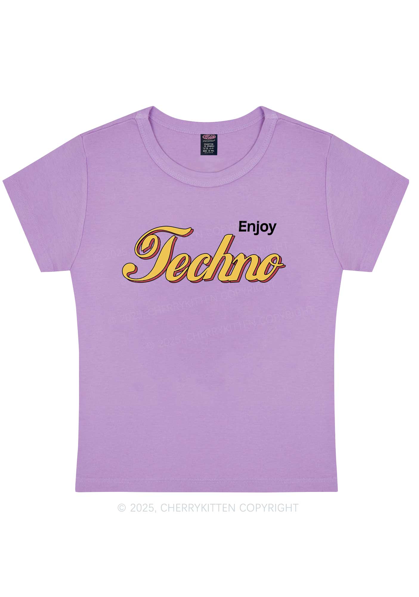 Enjoy Techno Y2K Baby Tee Cherrykitten