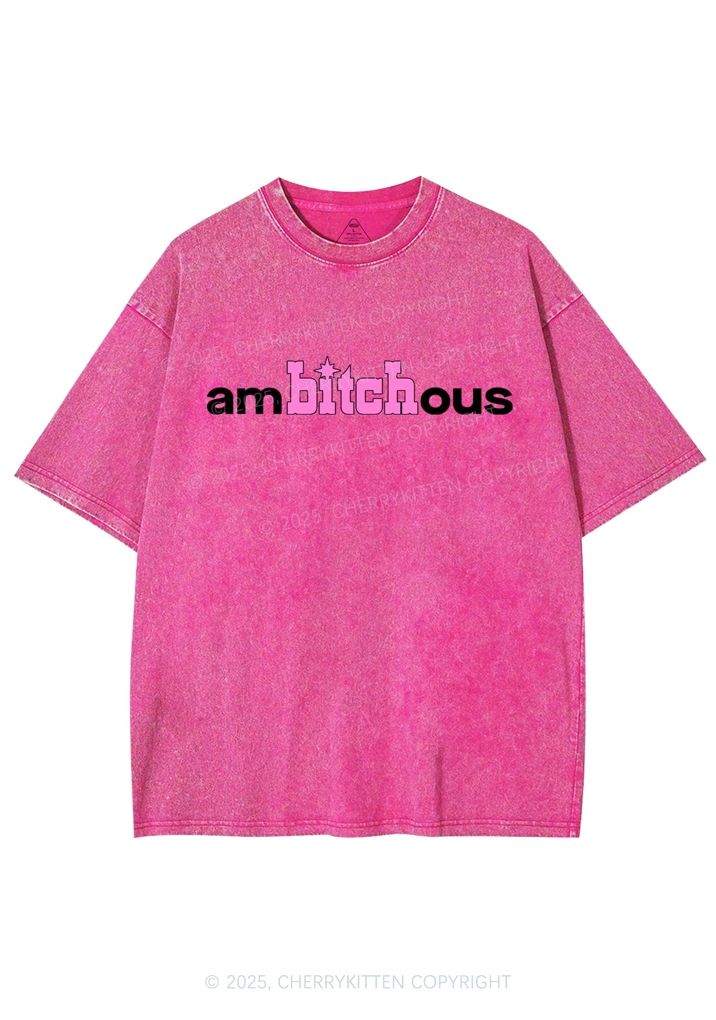 Ambxxchous Y2K Shirts Washed Tee Cherrykitten