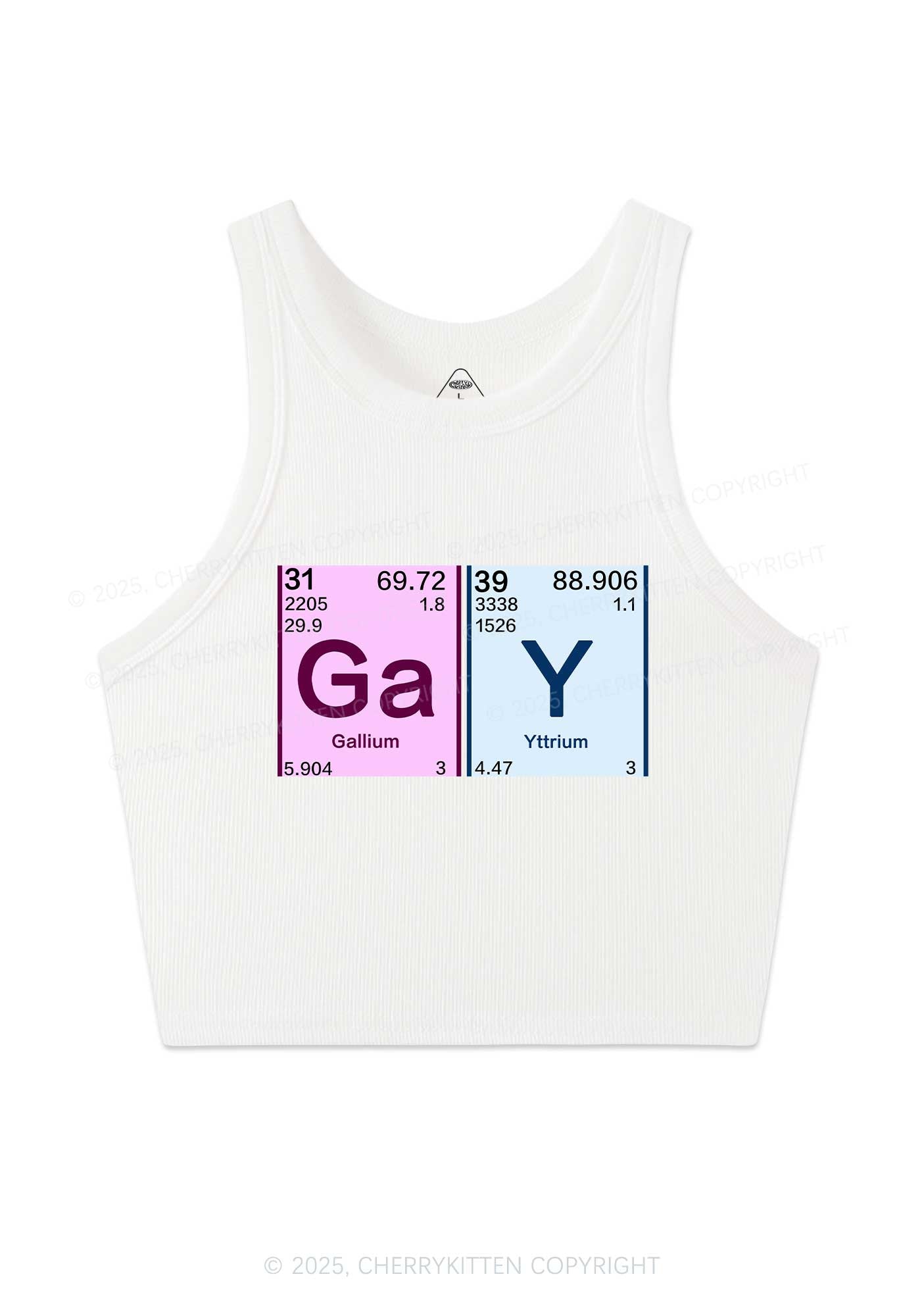 Gay Periodic Table Elements Pride Y2K Crop Tank Top Cherrykitten