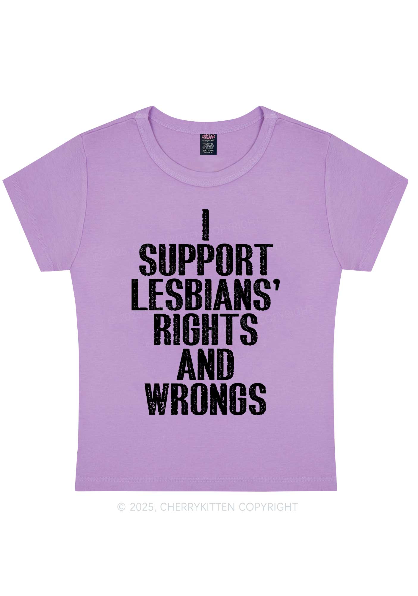 Support Lesbians Rights Pride Y2K Baby Tee Cherrykitten