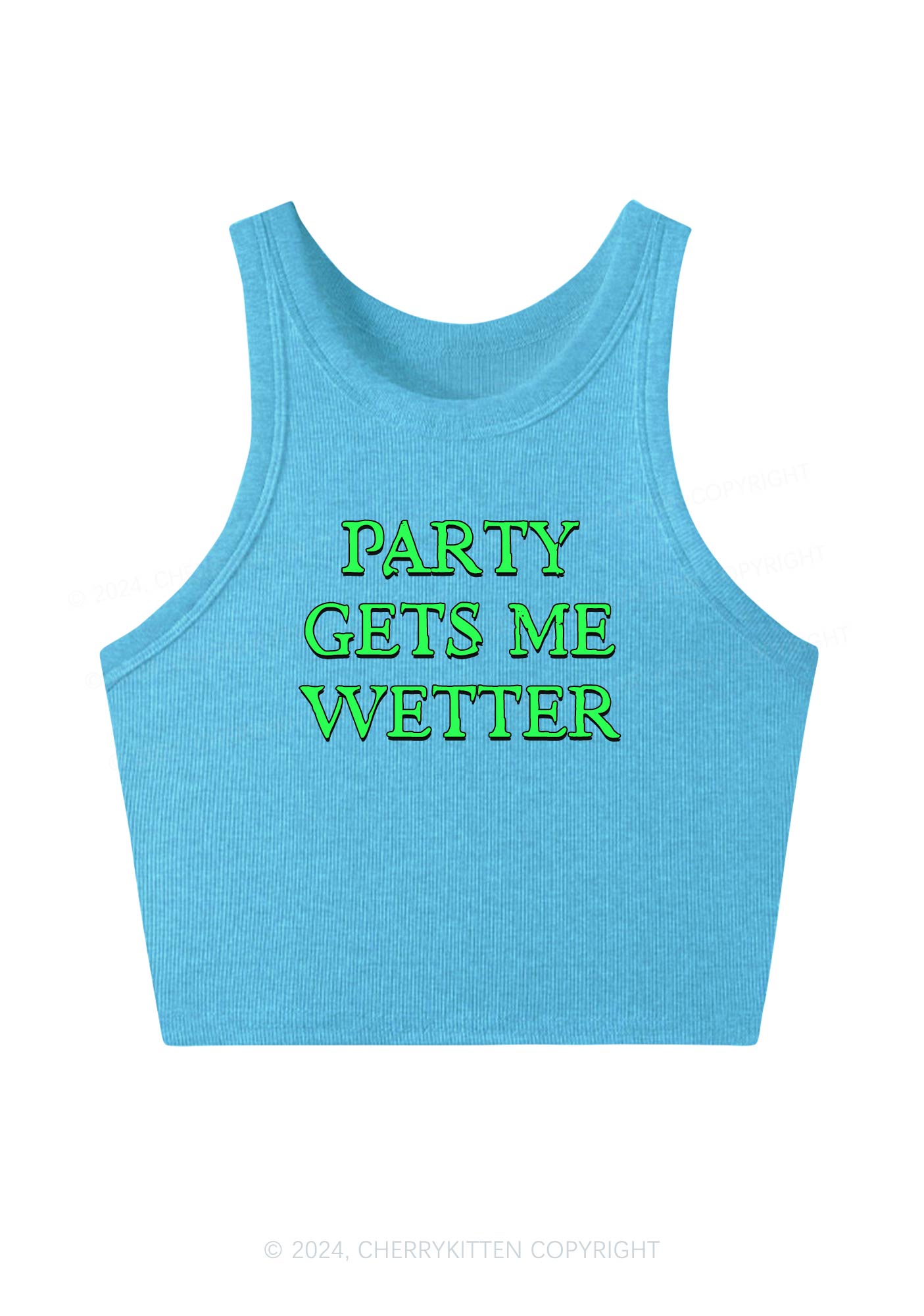 Party Gets Me Wetter Y2K Crop Tank Top Cherrykitten