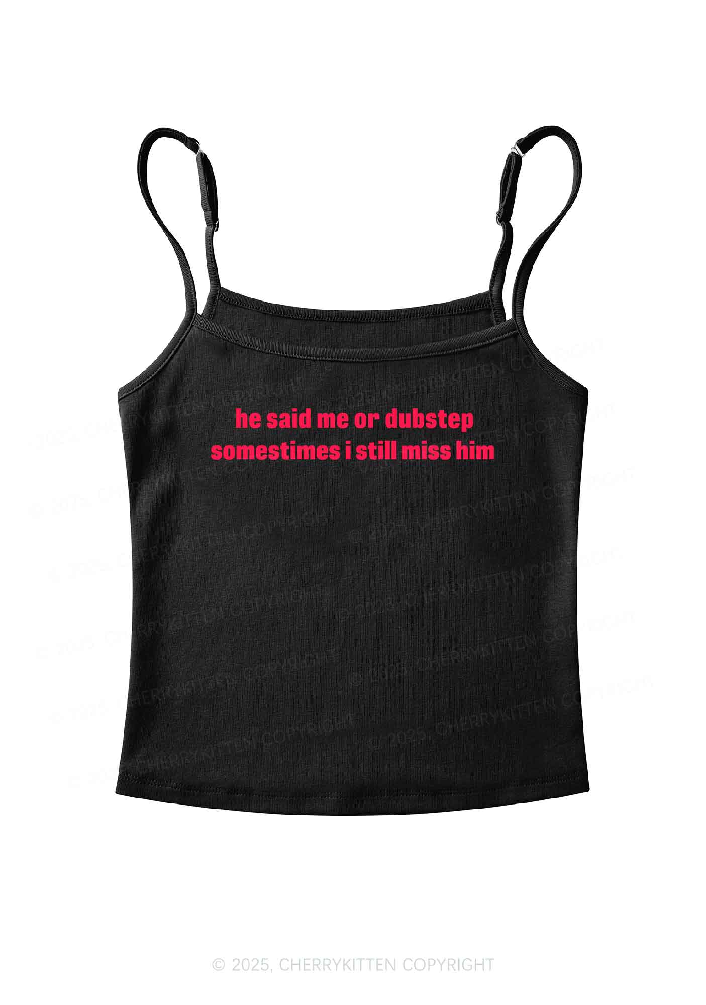 He Said Dubstep Y2K Spaghetti Strap Cami Cherrykitten