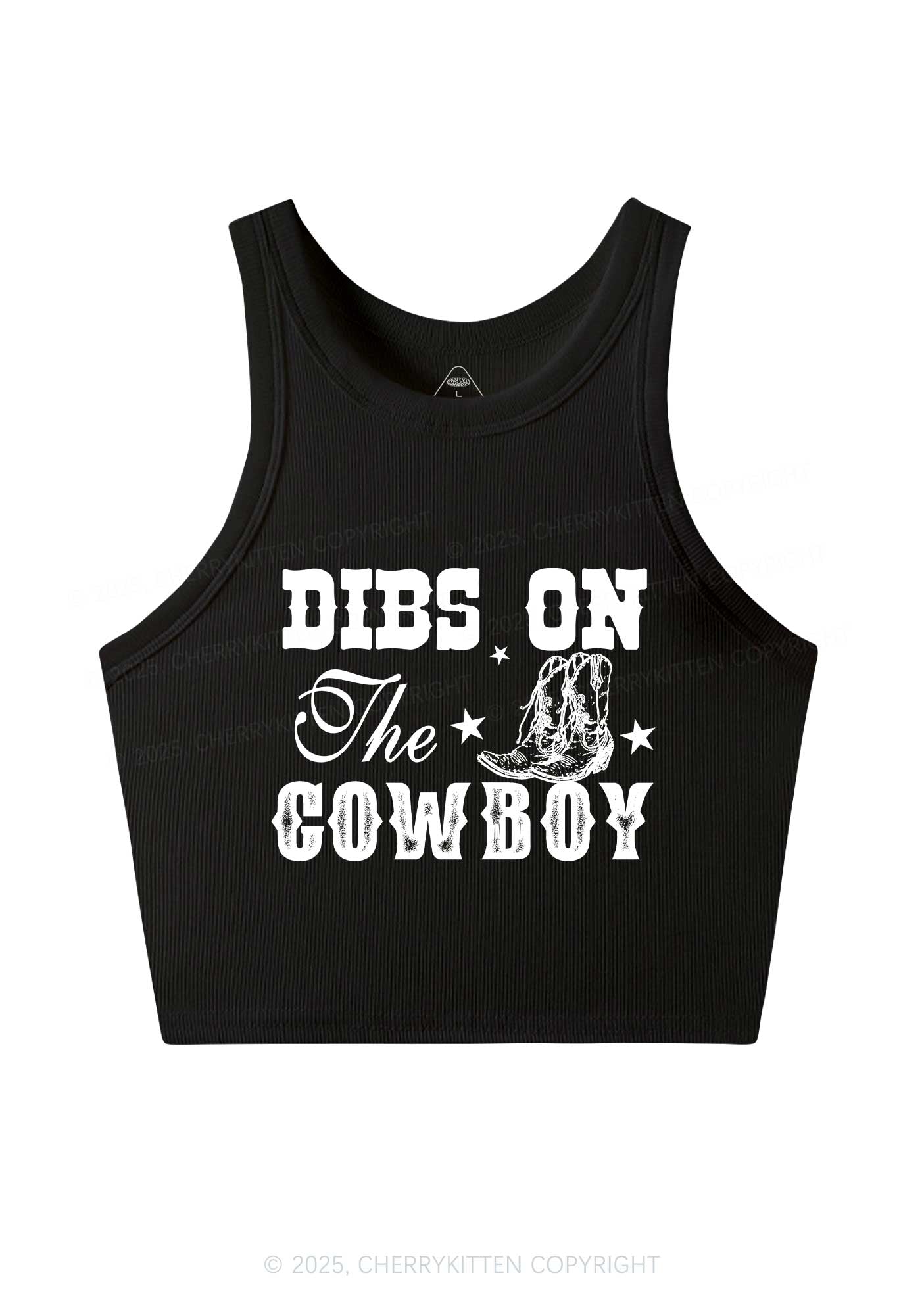 Dibs On The Cowboy Y2K Crop Tank Top Cherrykitten