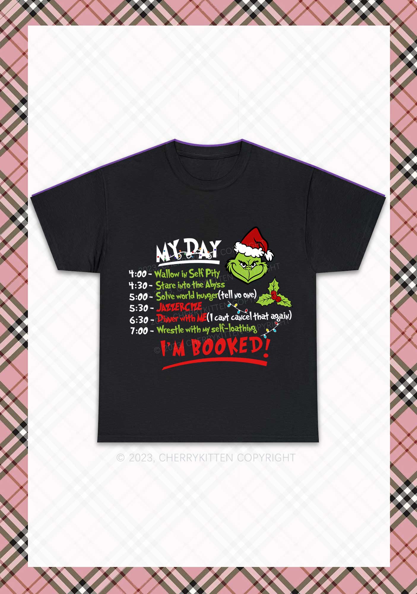 My Day I'm Booked Christmas Chunky Shirt Cherrykitten