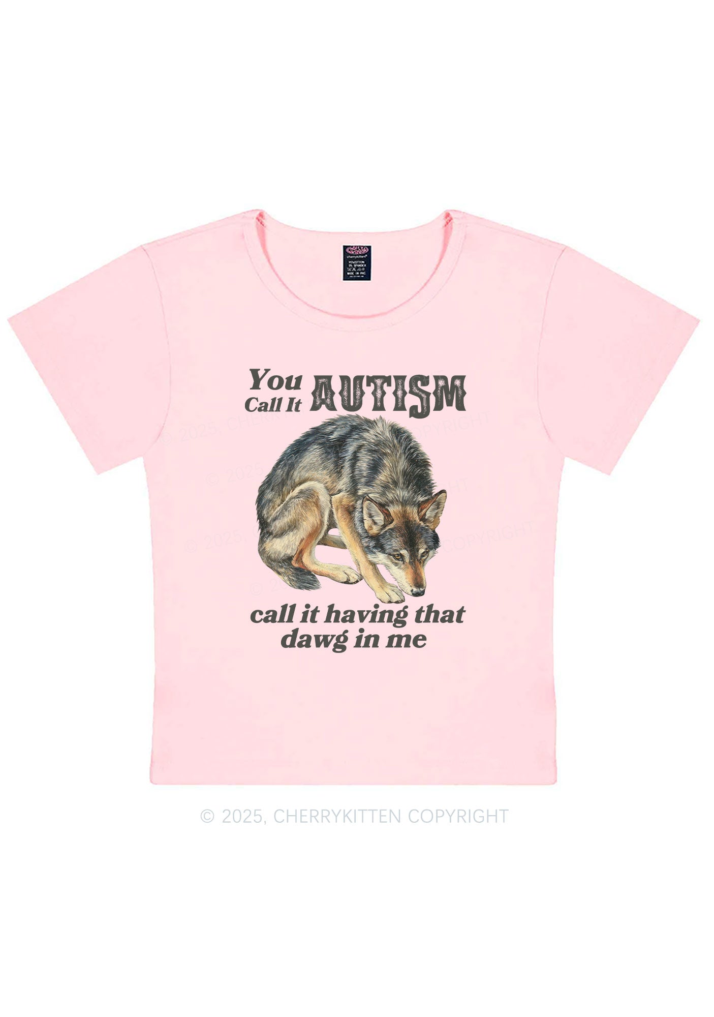 You Call It Autism Y2K Baby Tee Cherrykitten