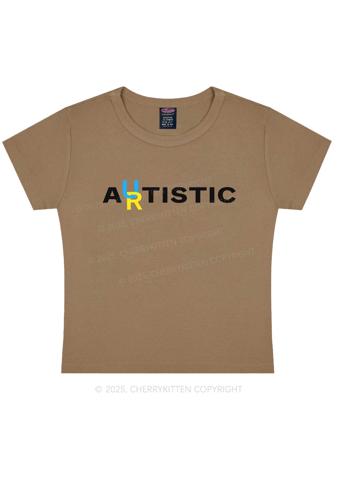 Autistic Artistic Y2K Baby Tee Cherrykitten