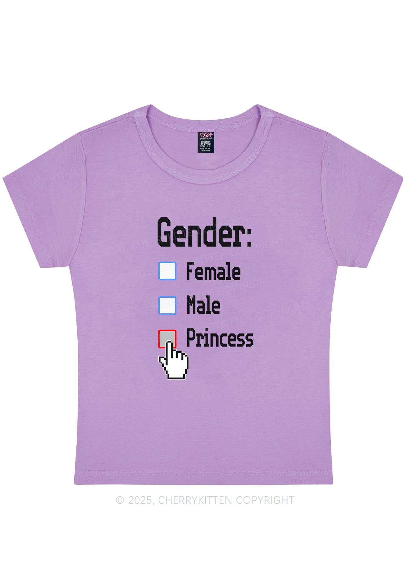 Gender Princess Pride Y2K Baby Tee Cherrykitten