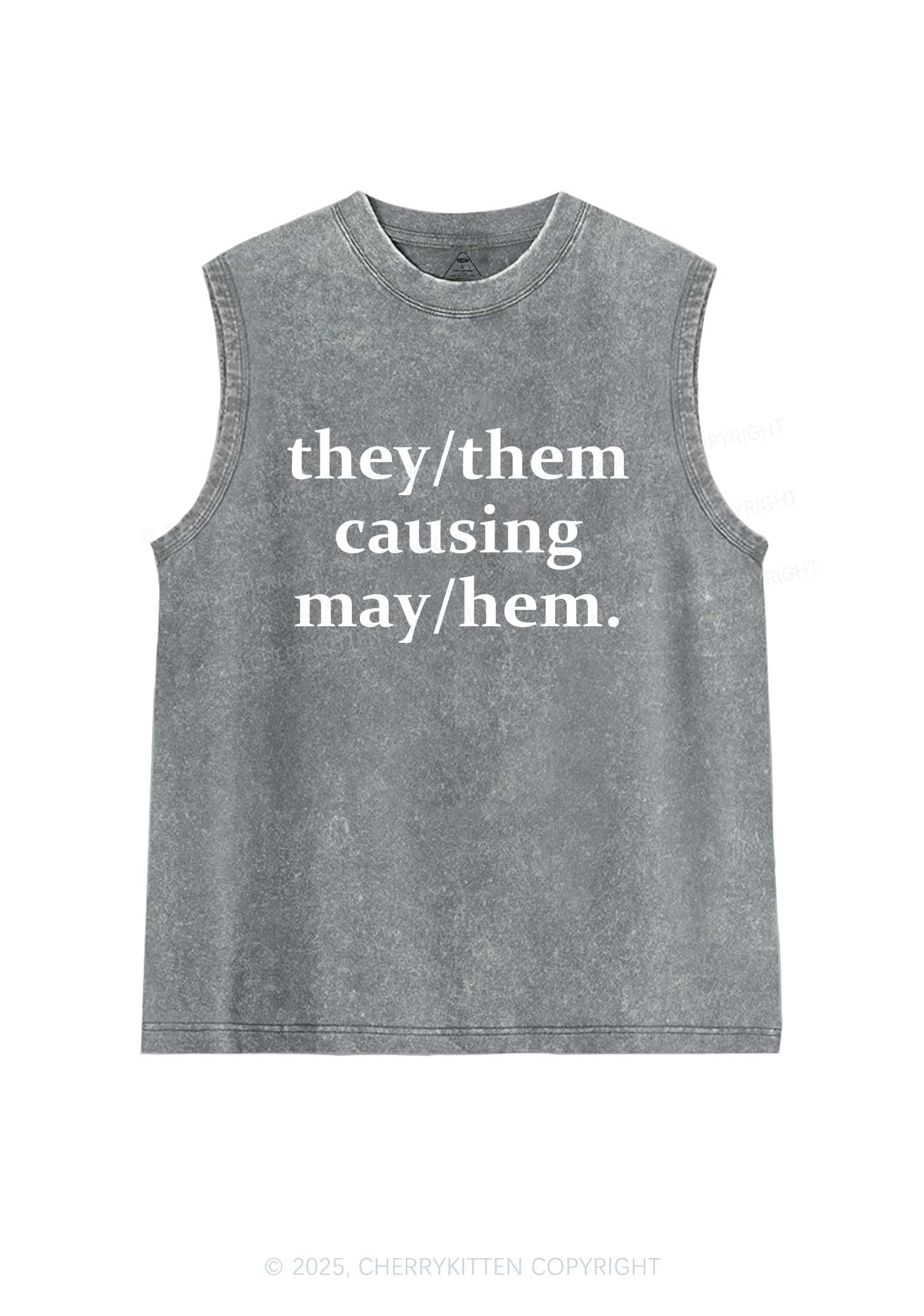 They Causing May Pride Y2K Washed Muscle Tank Cherrykitten