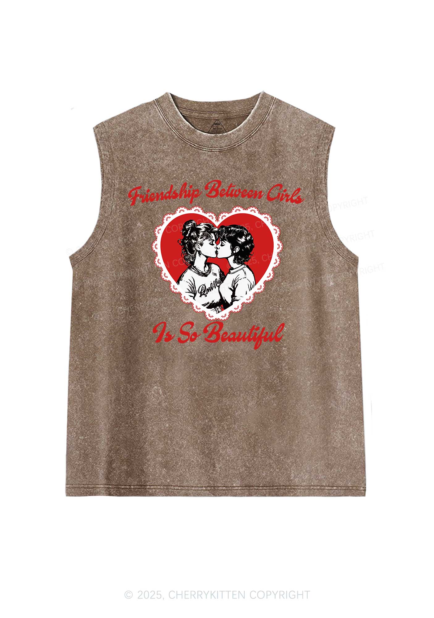 Friendship Between Girls Pride Y2K Washed Muscle Tank Cherrykitten