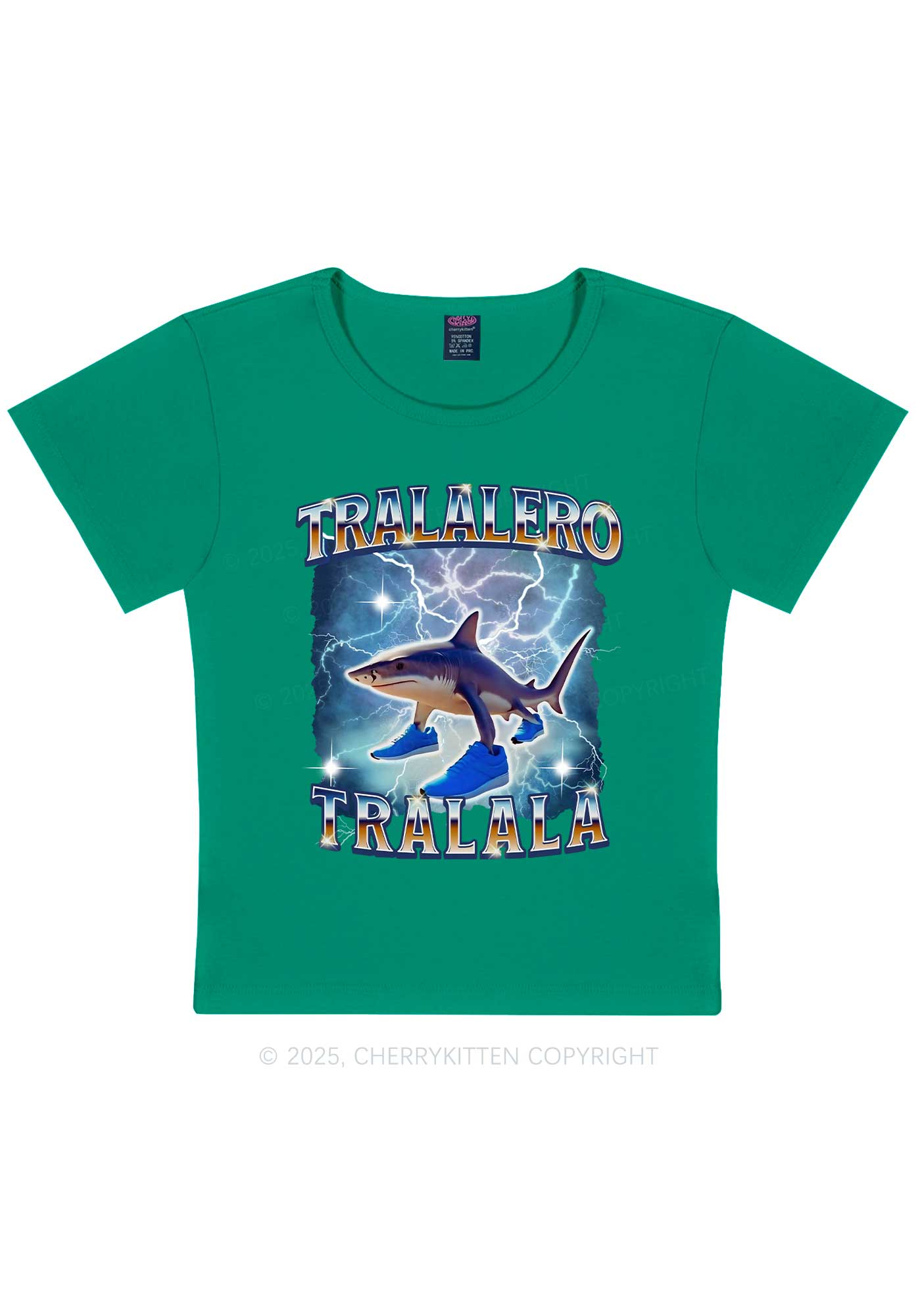 Tralalero Tralala Italian Brainrot Shirt Y2K Baby Tee Cherrykitten