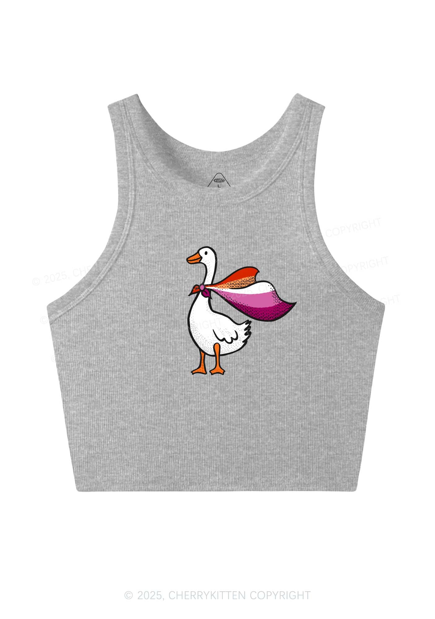 Lesbian Goose Pride Y2K Crop Tank Top Cherrykitten