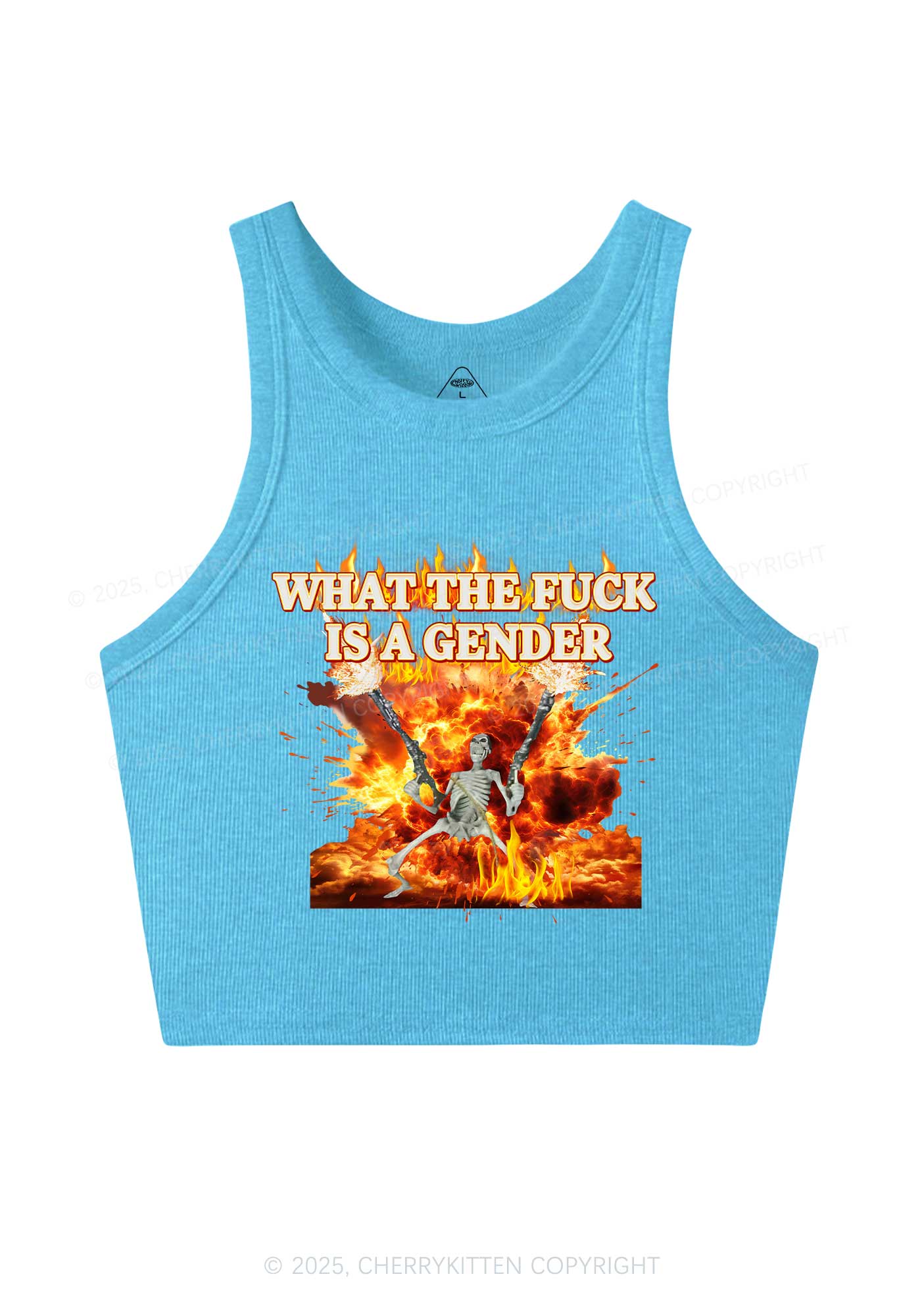 Skeleton Gender Y2K Crop Tank Top Cherrykitten