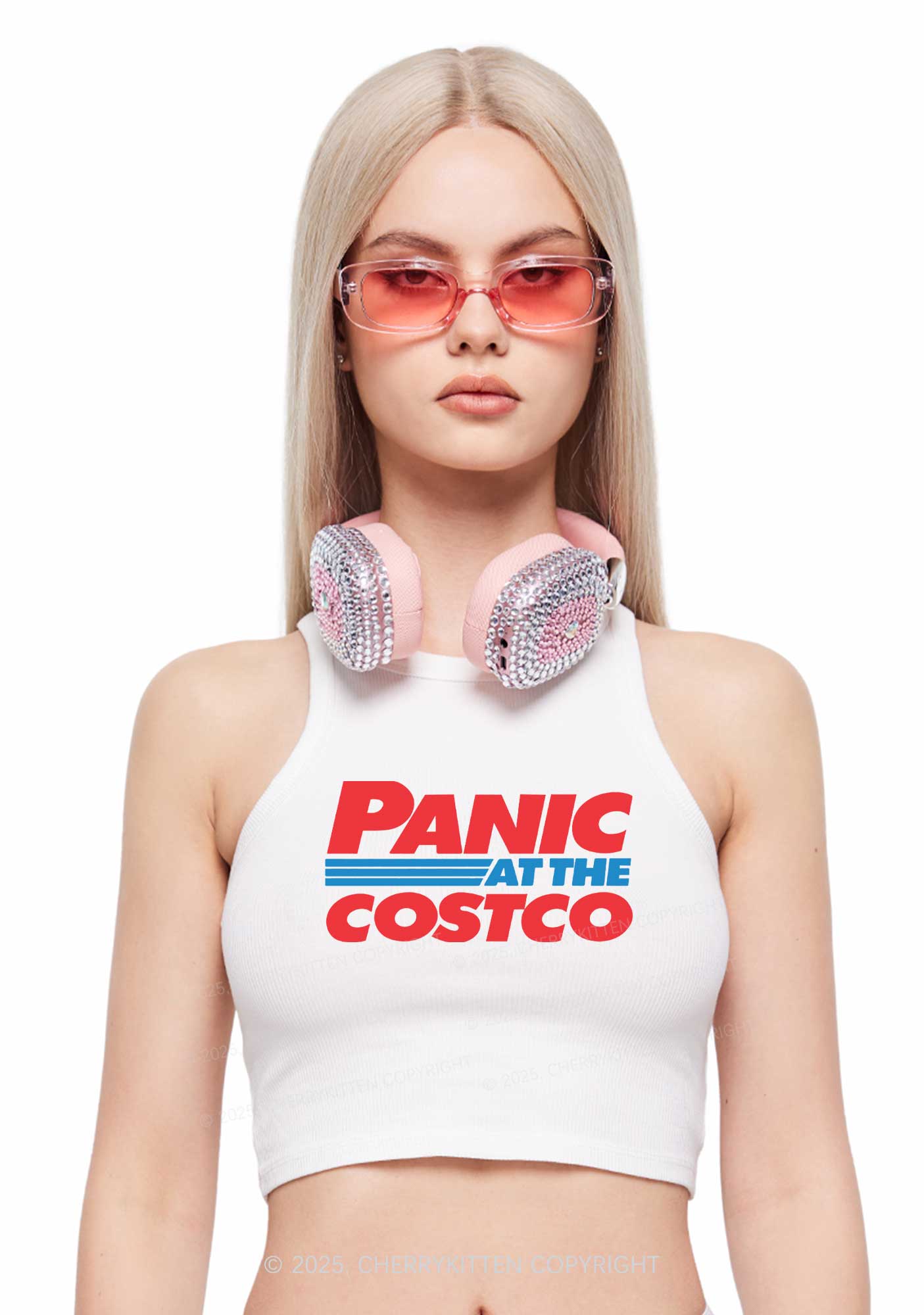 Panic Costco Y2K Crop Tank Top Cherrykitten