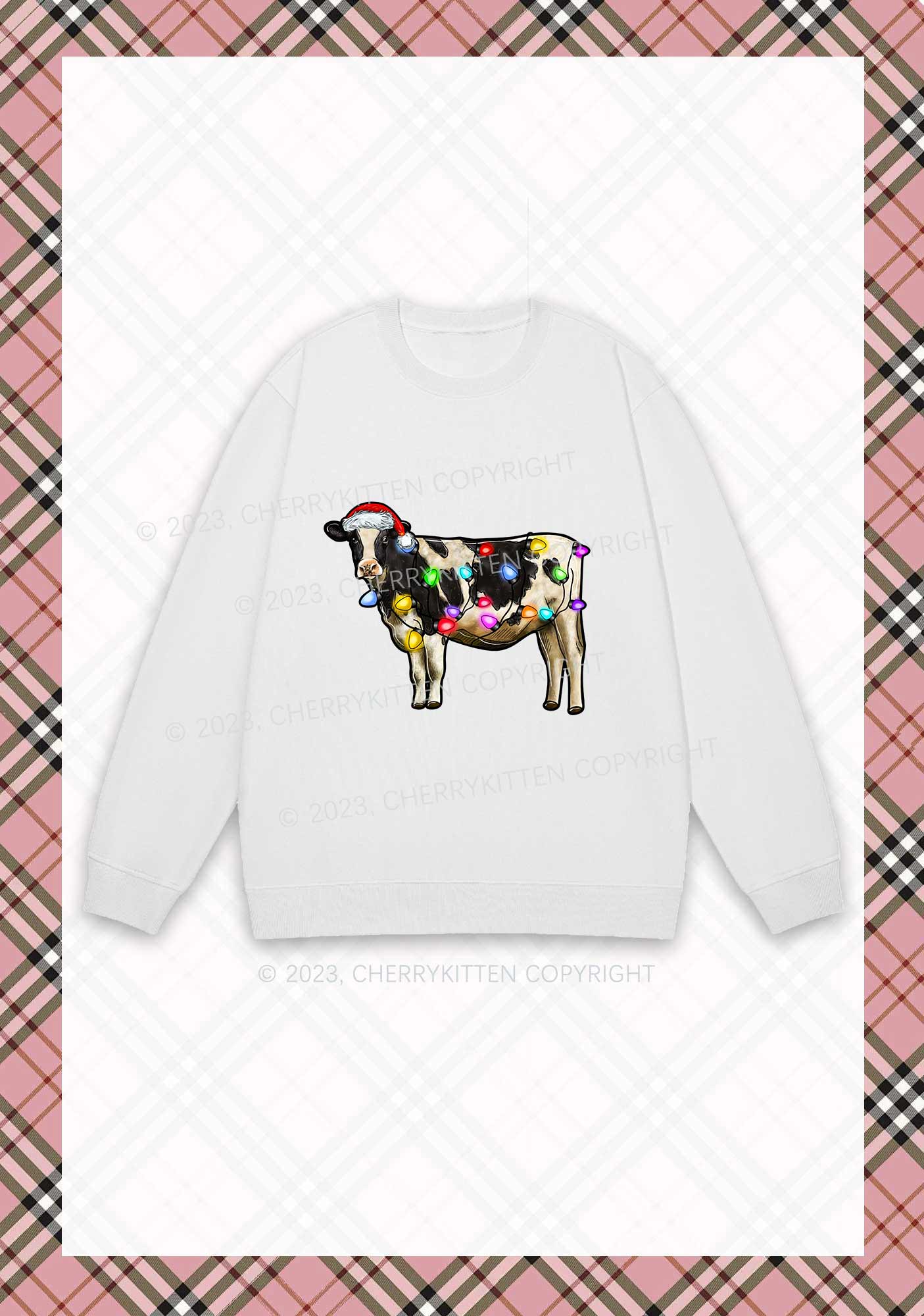 Christmas Cow Y2K Sweatshirt Cherrykitten