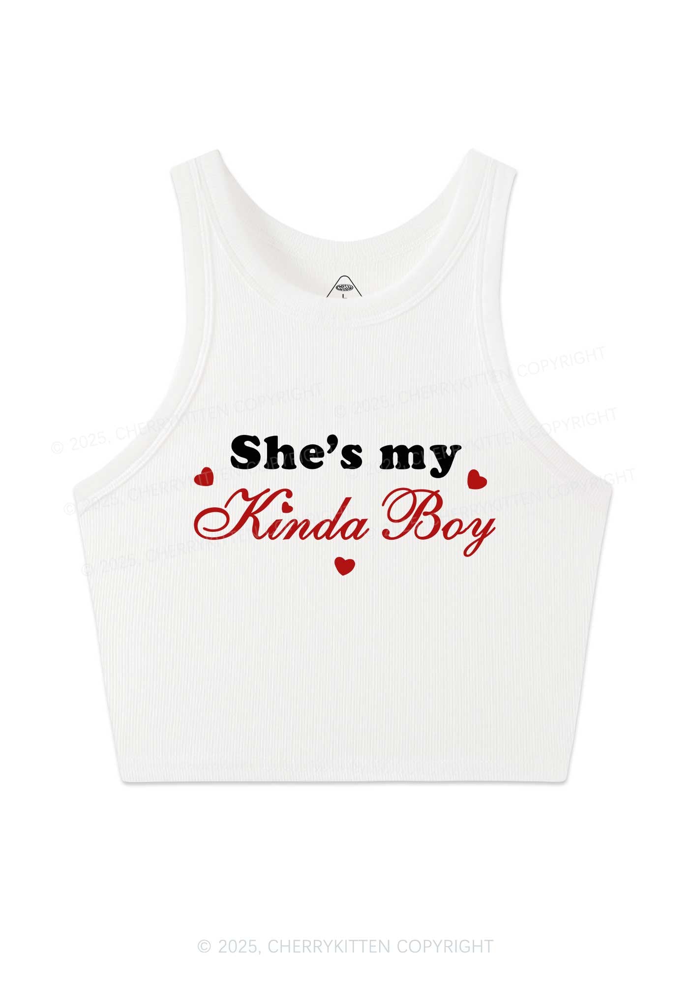 Shes My Kinda Boy Pride Y2K Crop Tank Top Cherrykitten